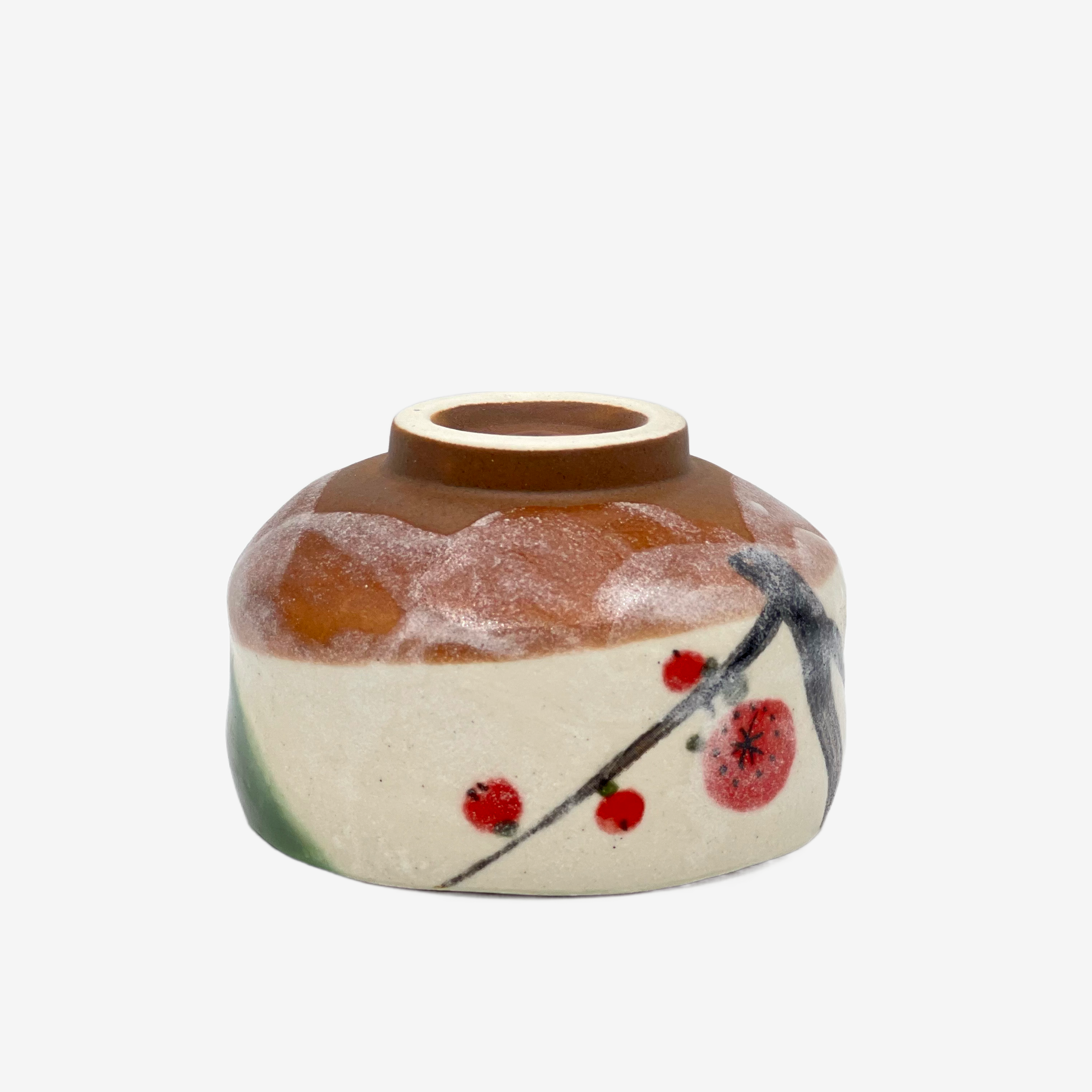 Cherry Blossom Beige Mini Chawan - Japanese Matcha Bowl Matchaware Inoue Tea