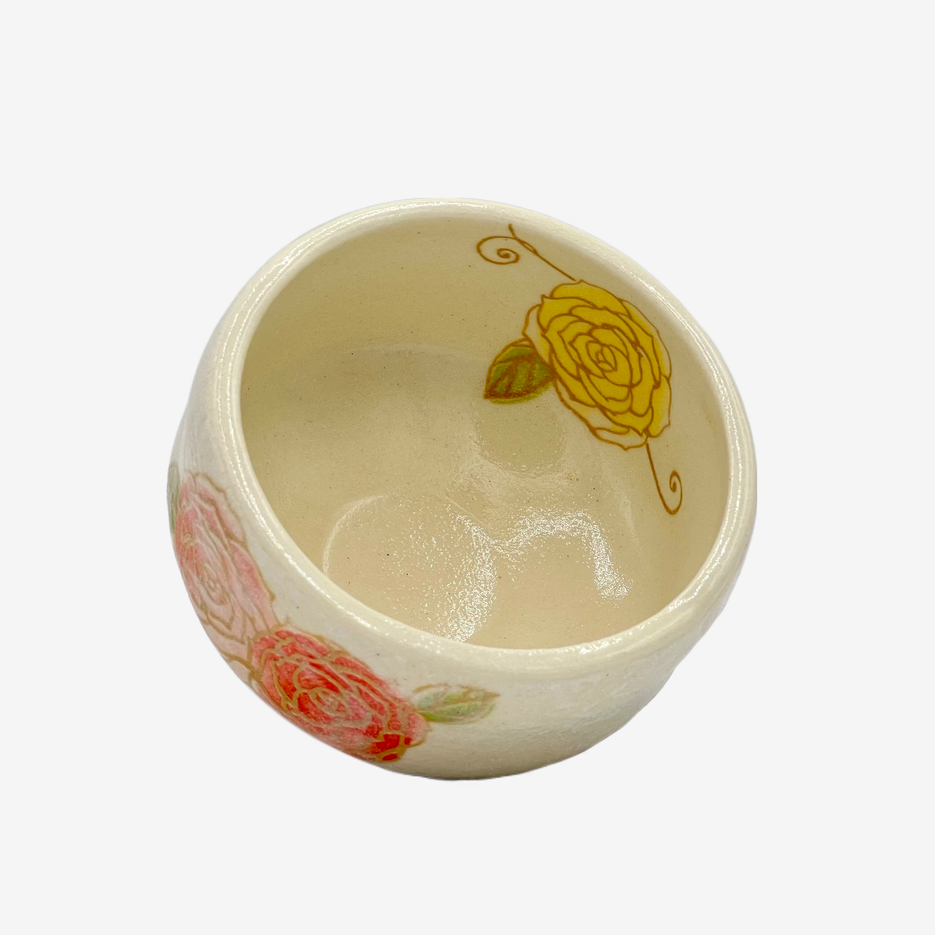 Natsu Hana Beige Mini Chawan - Japanese Matcha Bowl Matchaware Inoue Tea