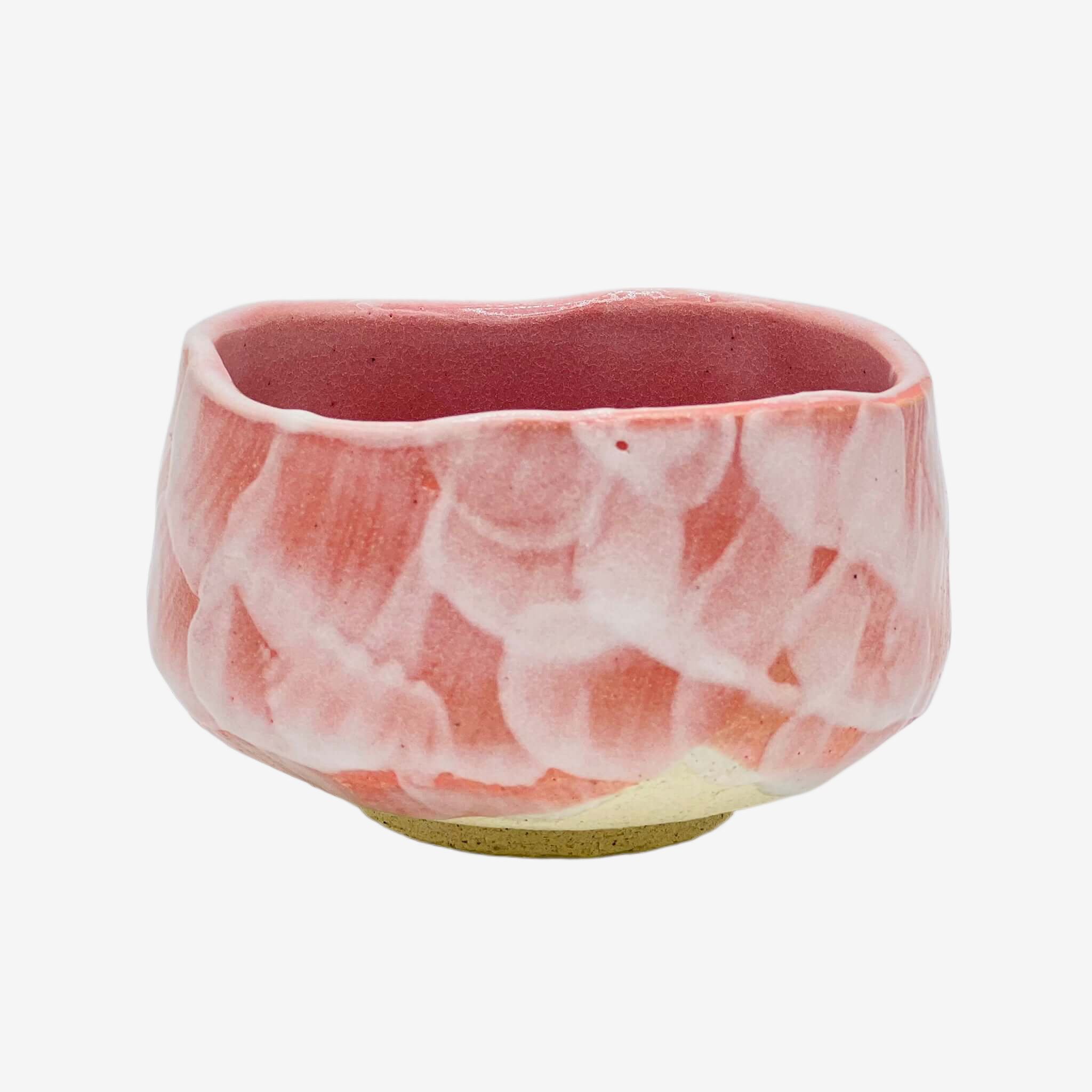 Japanese Ceramic Glossy Pink Matcha Bowl Macha Tea Whisk