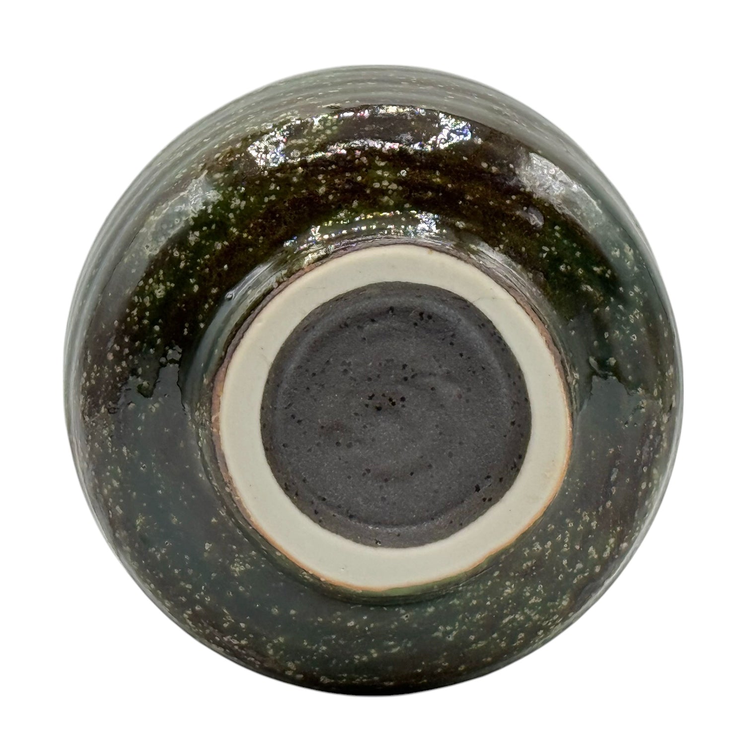 Kin Moss Green Mino-yaki Chawan - Japanese Matcha Bowl