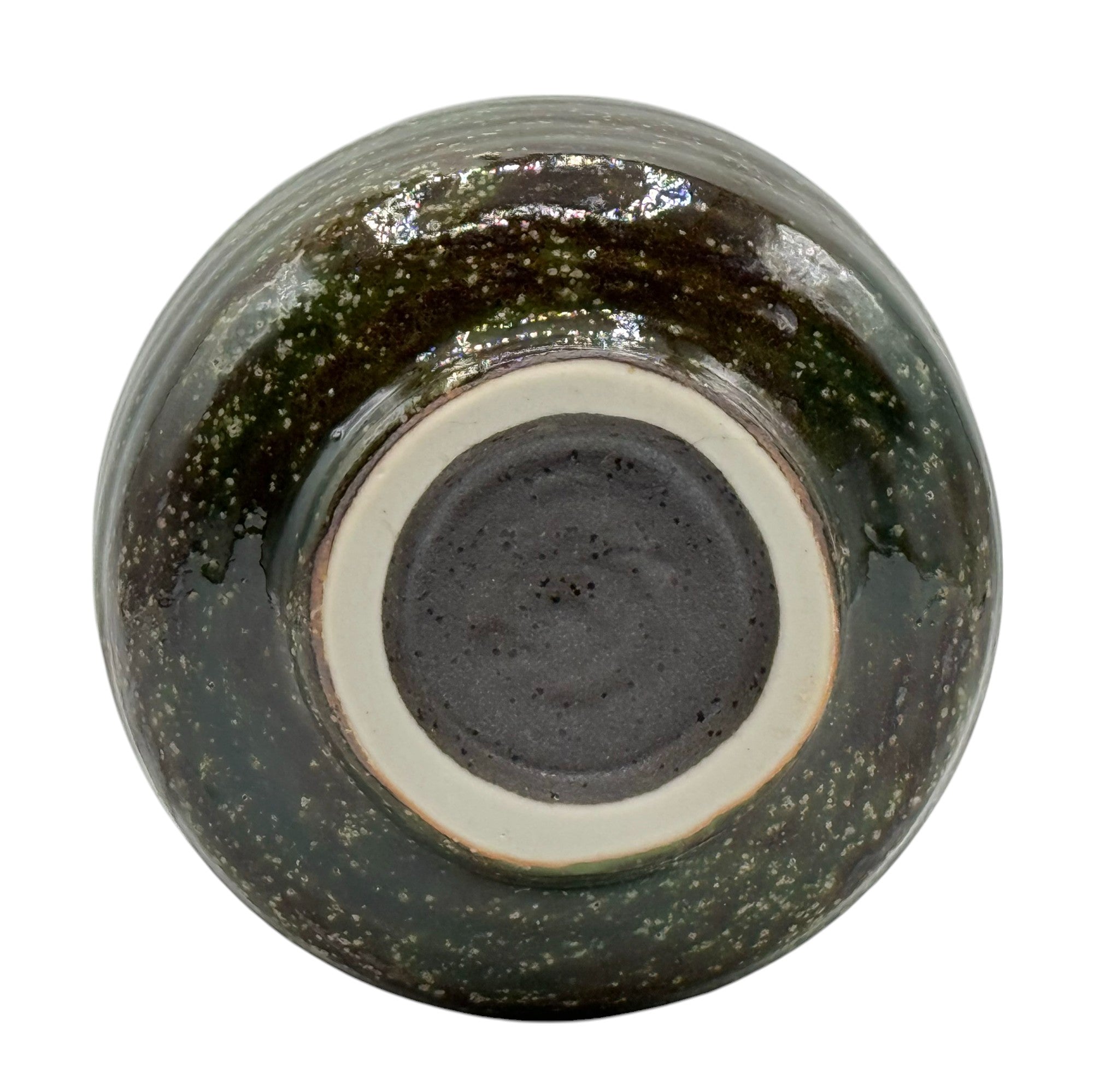 Kin Moss Green Mino-yaki Chawan - Japanese Matcha Bowl