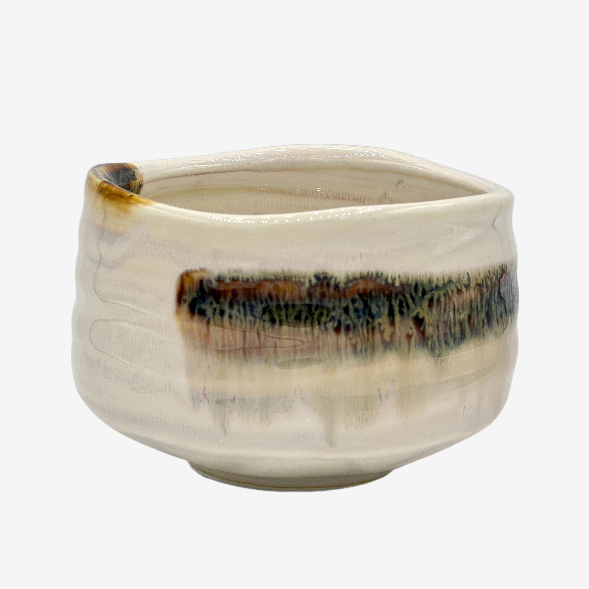 Iro Tobichiru White Chawan Set - Japanese Matcha Bowl Matchaware Inoue Tea
