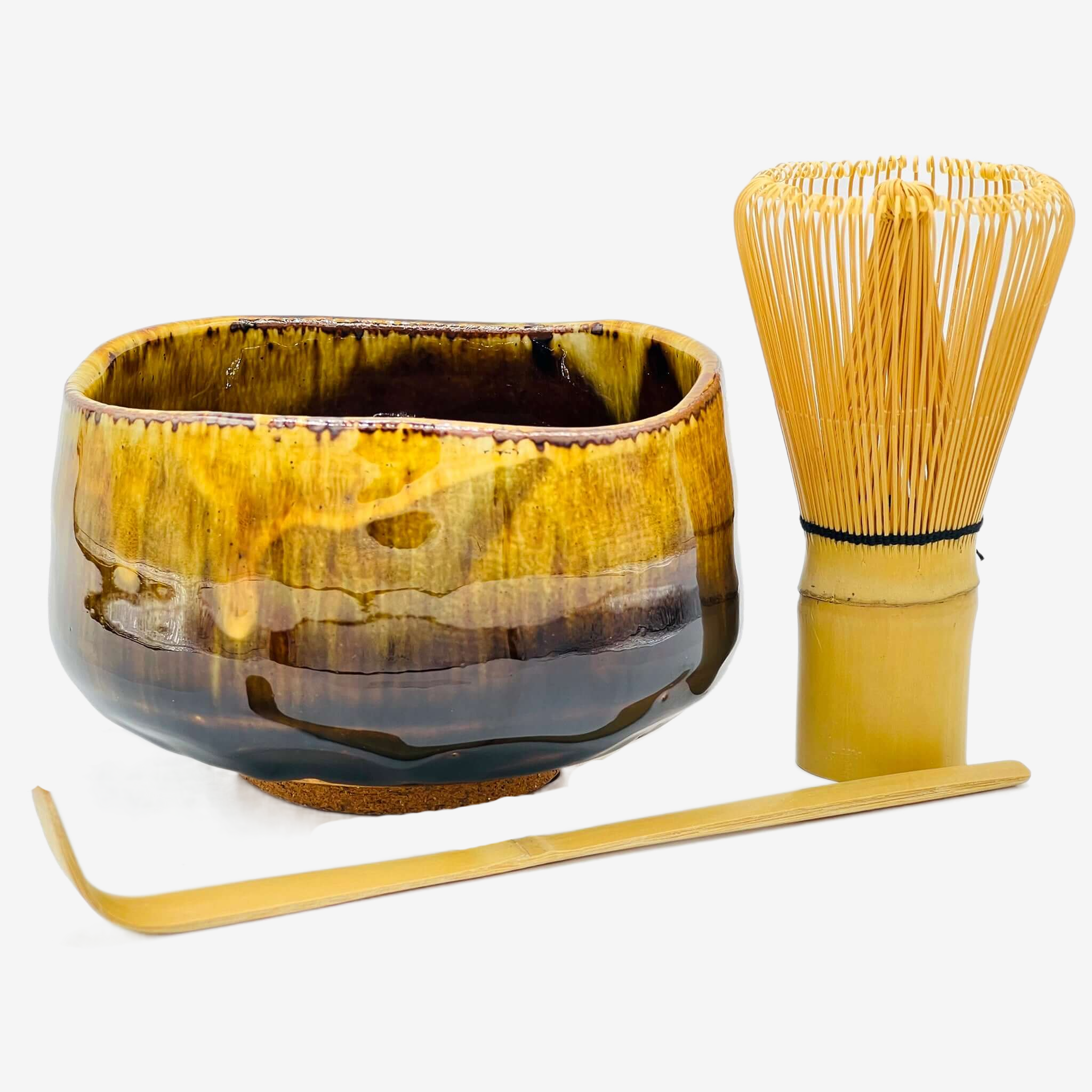 Kotaro Black Chawan Set - Japanese Matcha Bowl Matchaware Inoue Tea