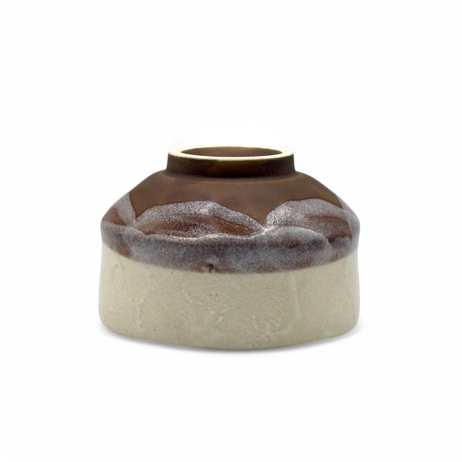 Yamacha Blossom Beige Mino-yaki Chawan - Japanese Mini Matcha Bowl