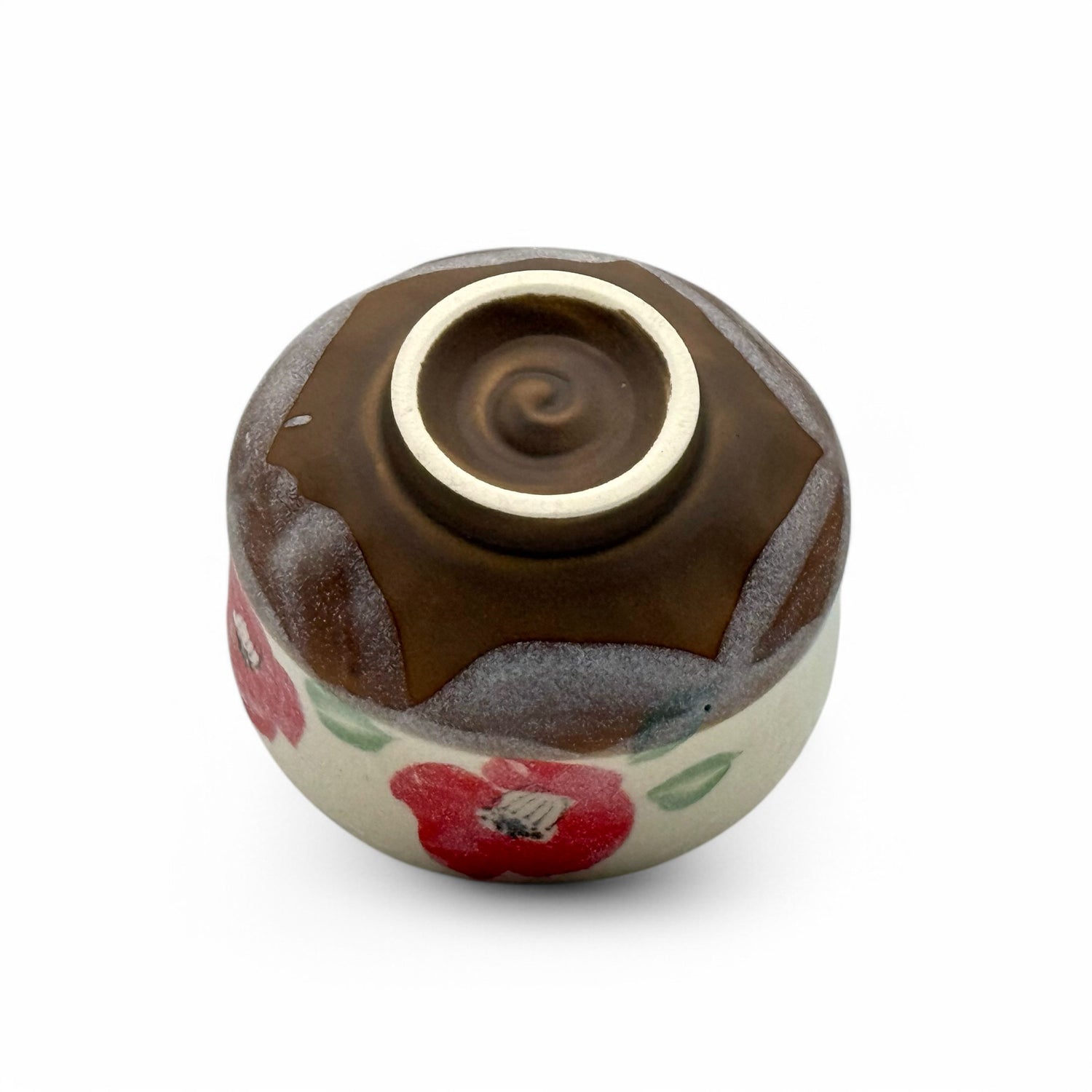Yamacha Blossom Beige Mino-yaki Chawan - Japanese Mini Matcha Bowl