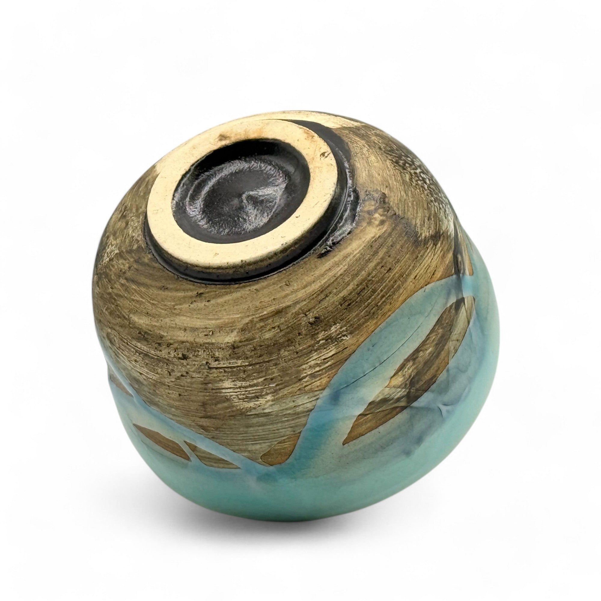 Kaku Hayashi Saku Sky Blue Mino-yaki Chawan by Kakurin - Japanese Mini Matcha Bowl