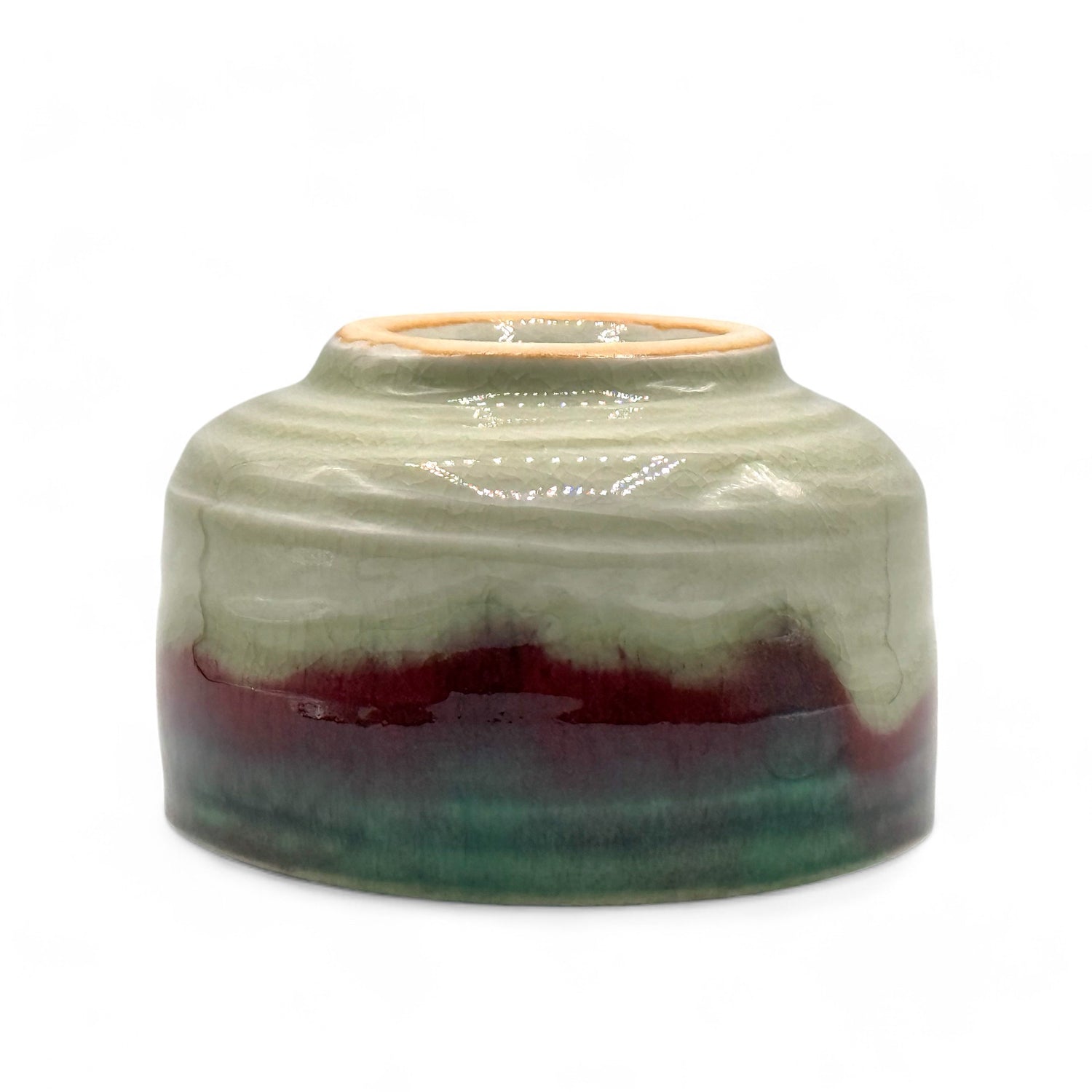 Toho Shinsa Celadon Green Mino-yaki Chawan - Japanese Matcha Bowl