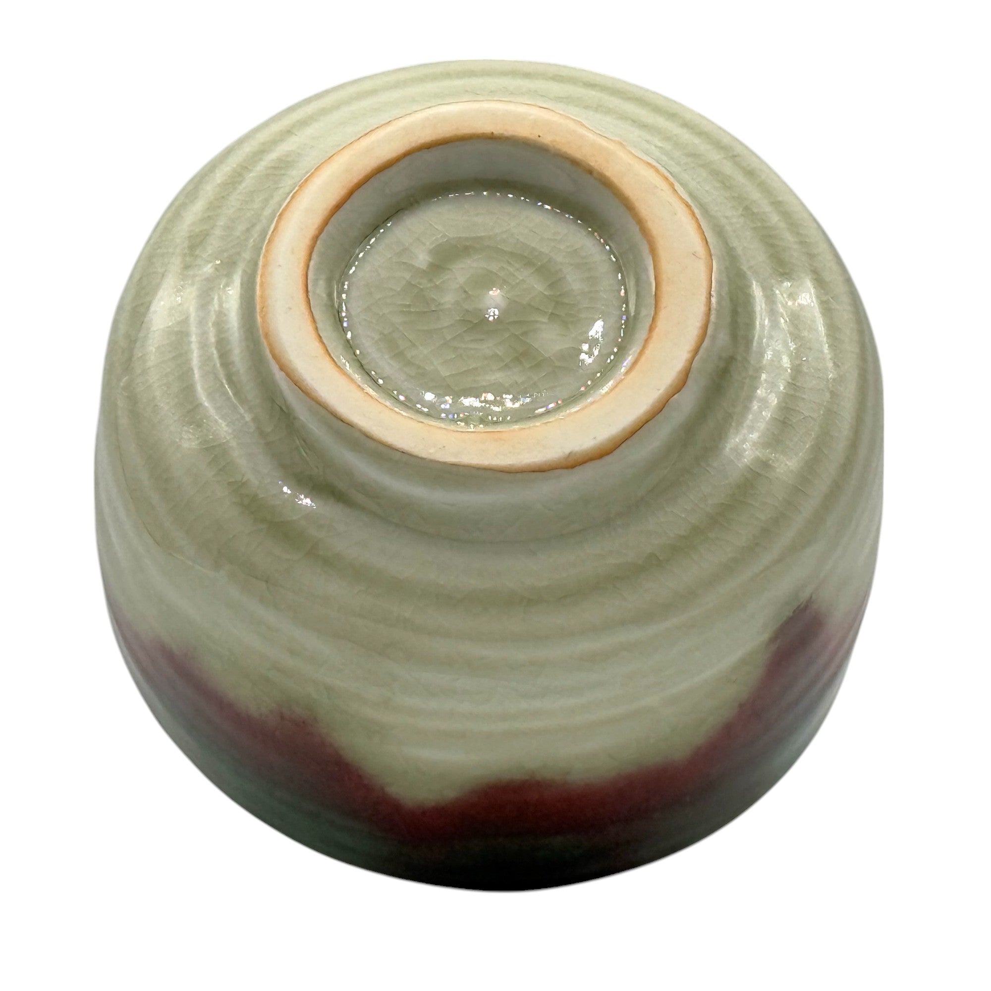 Toho Shinsa Celadon Green Mino-yaki Chawan - Japanese Matcha Bowl