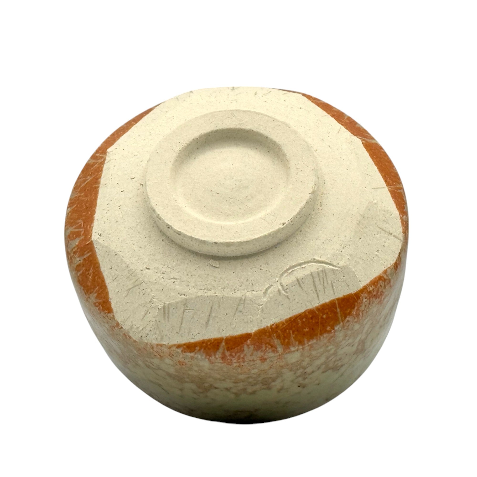 Hinode Orange Mino-yaki Chawan - Japanese Matcha Bowl