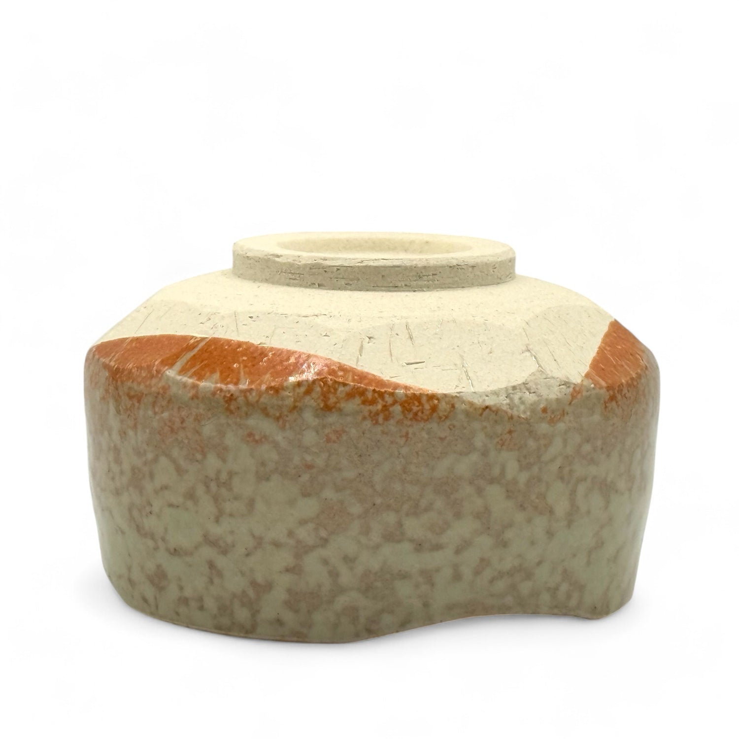 Hinode Orange Mino-yaki Chawan - Japanese Matcha Bowl