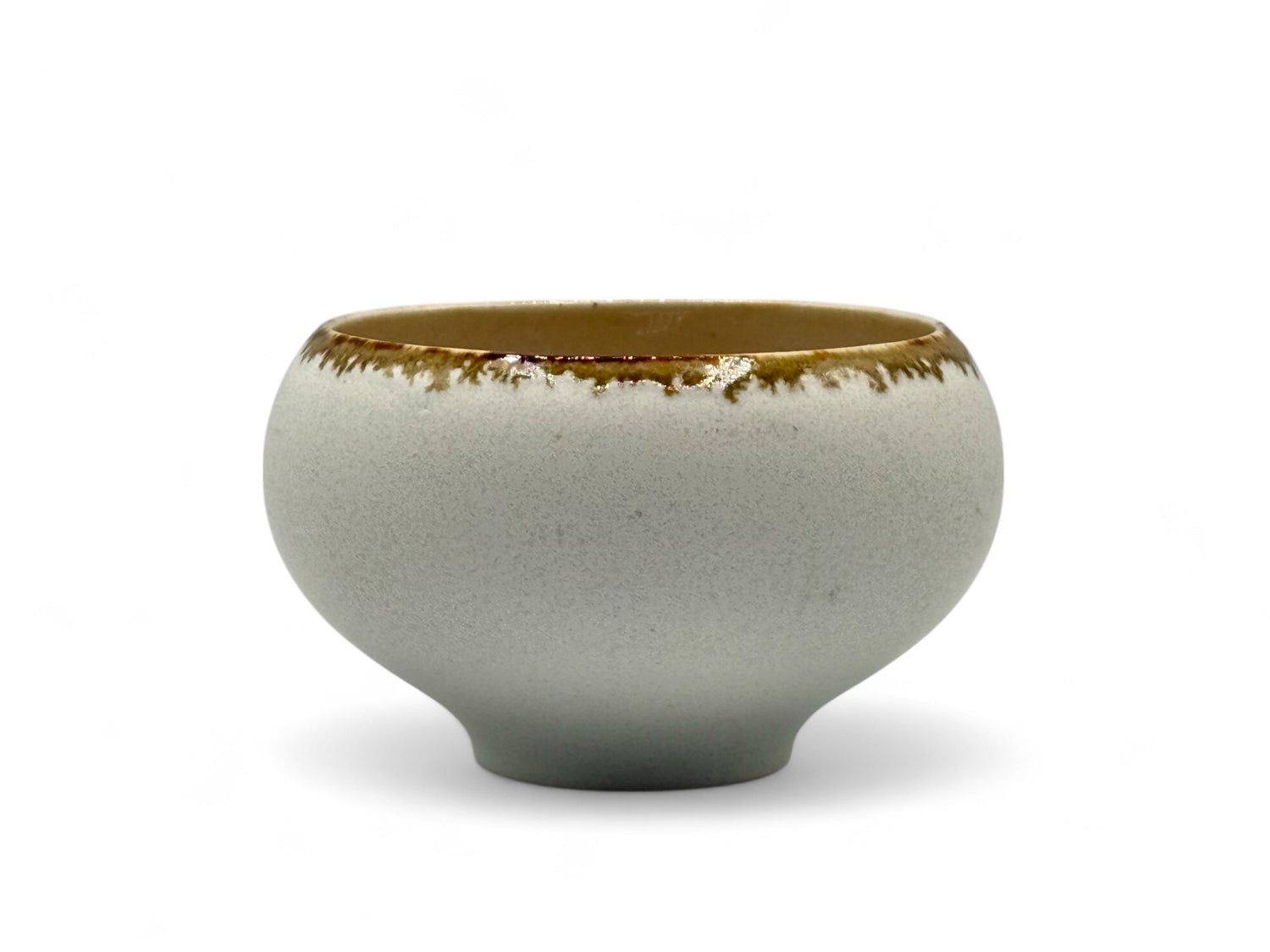 Yamago Hakubuchi Sabi White Mino-yaki Chawan - Japanese Matcha Bowl