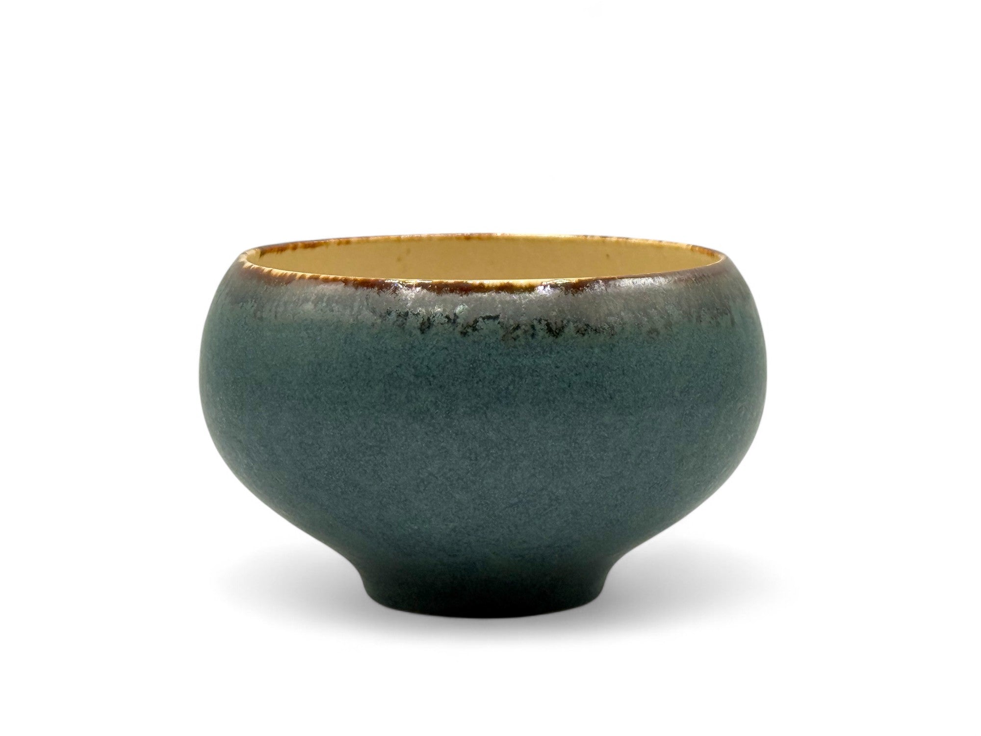 Sako Fuchi Blue Mino-yaki Chawan - Japanese Matcha Bowl