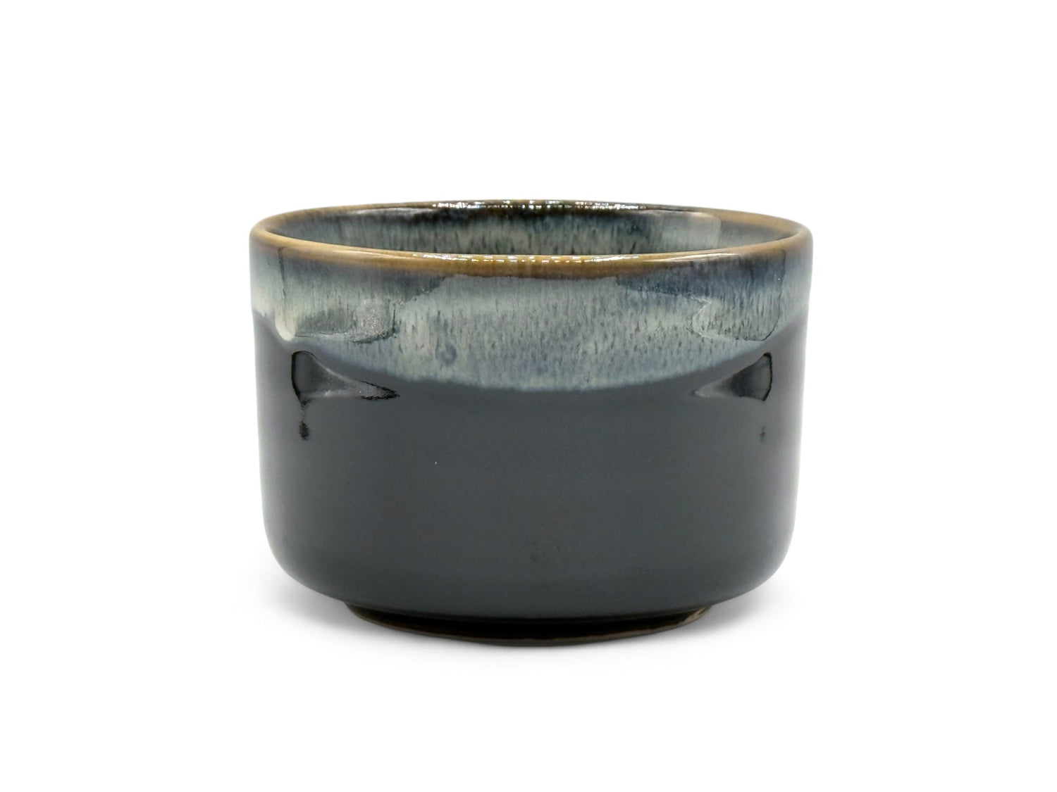 Kanetaka Tenmoku Black Nagashi Mino-yaki Chawan - Japanese Matcha Bowl