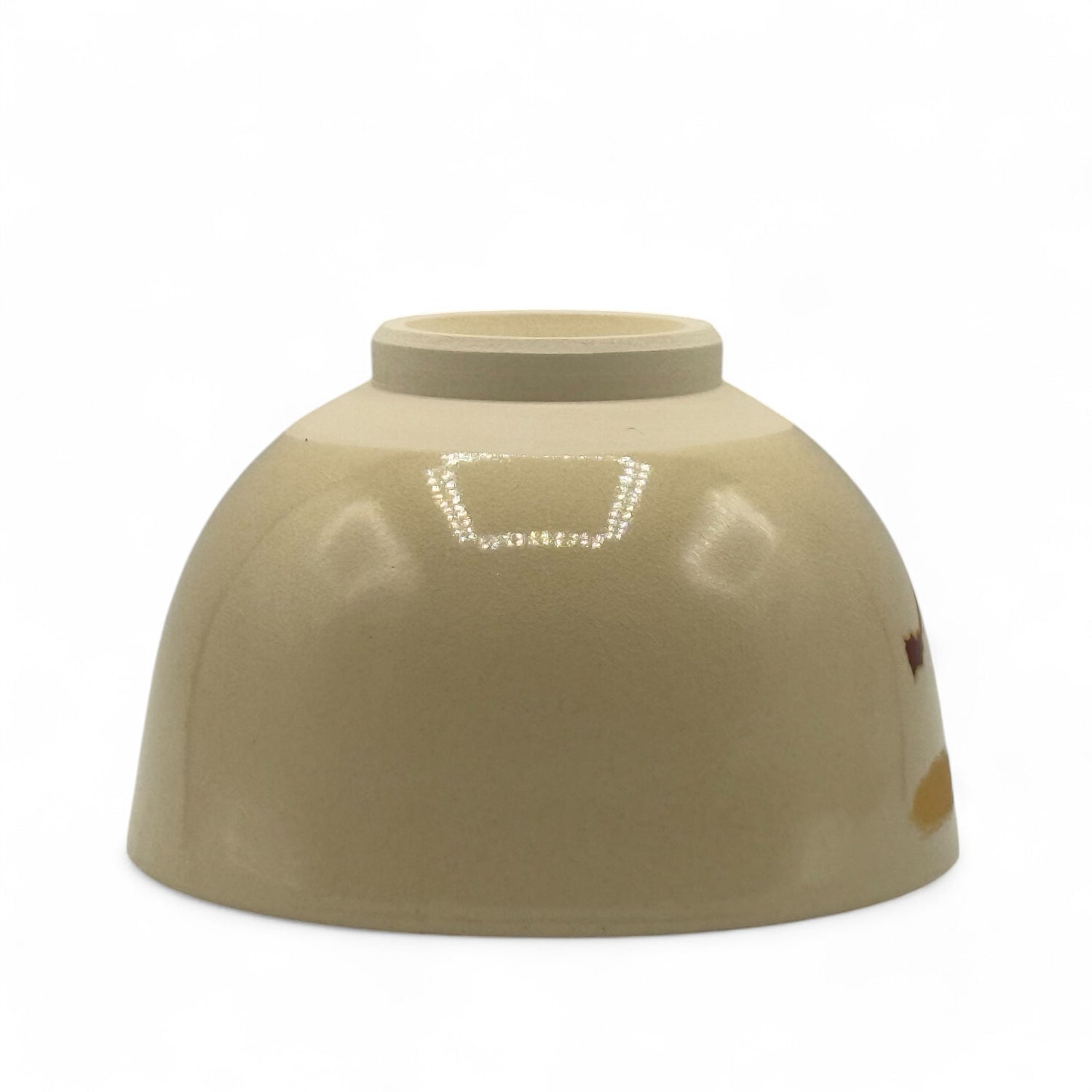 Ninsei Knot Beige White Mino-yaki Ido Chawan - Japanese Matcha Bowl
