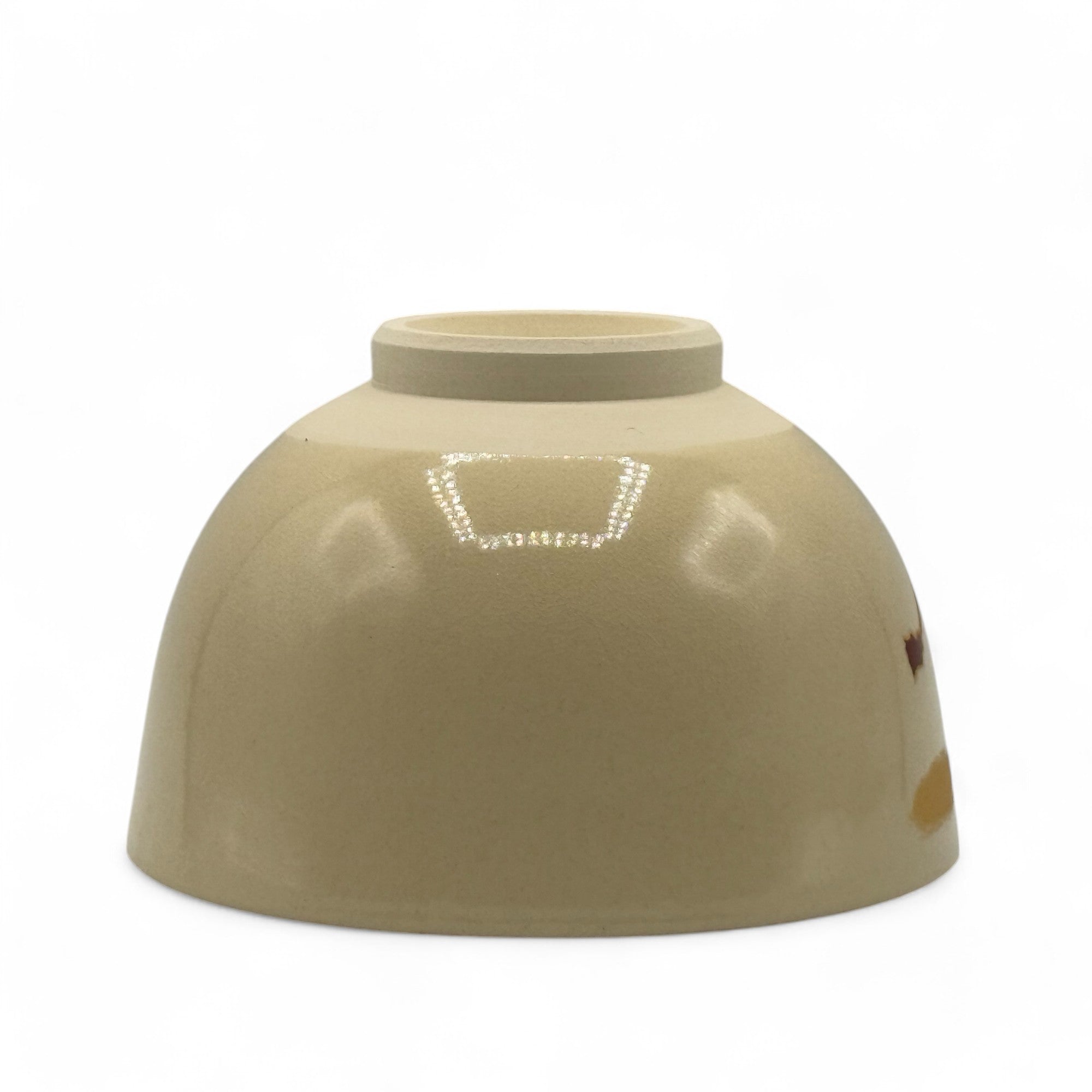 Ninsei Knot Beige White Mino-yaki Ido Chawan - Japanese Matcha Bowl