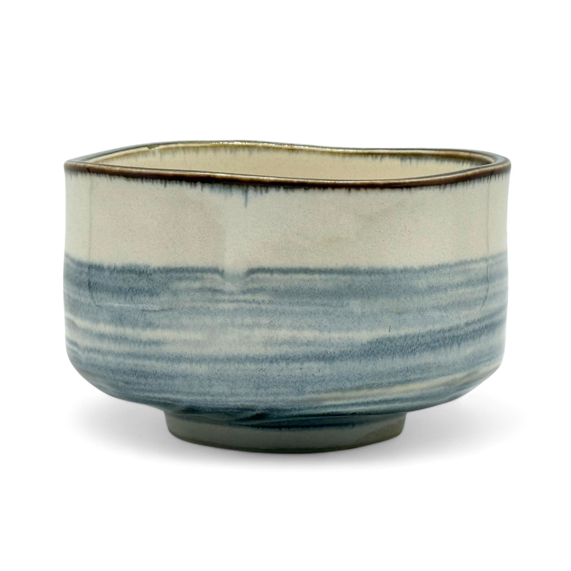 Ao Kasumi Blue Mino-yaki Chawan Set - Japanese Matcha Bowl
