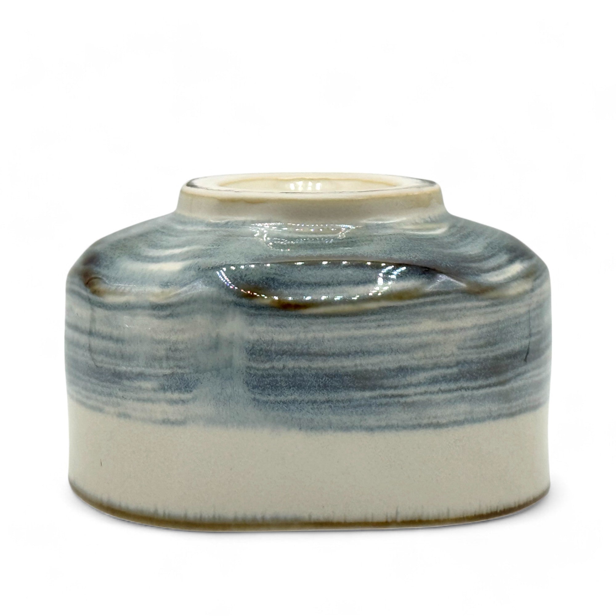 Ao Kasumi Blue Mino-yaki Chawan Set - Japanese Matcha Bowl