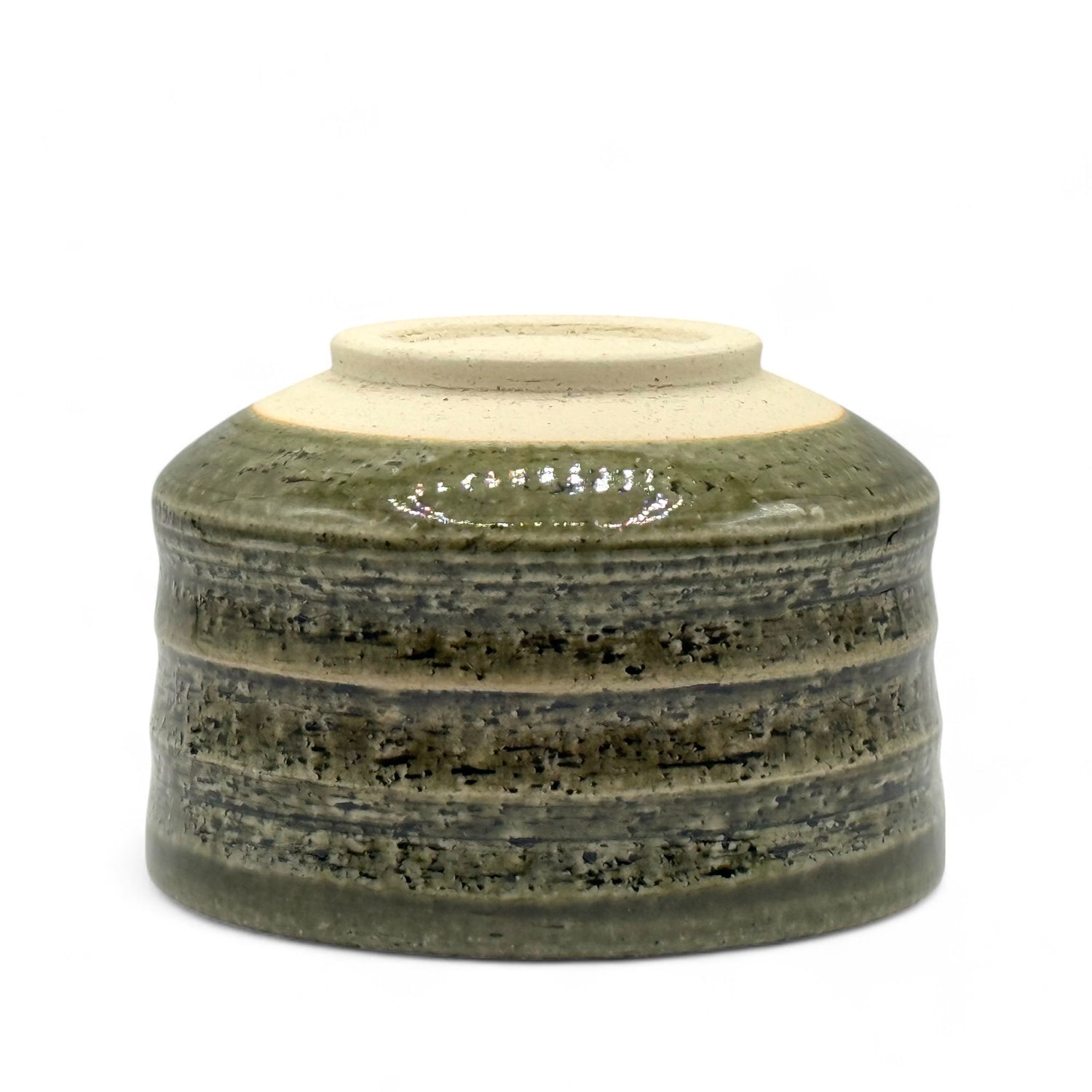 Maruyoshi Green Mino-yaki Chawan - Japanese Matcha Bowl