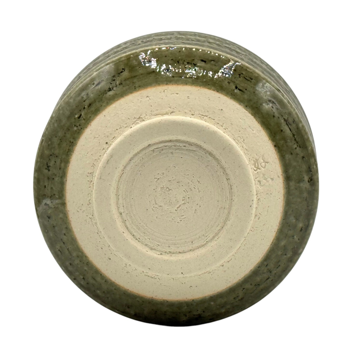 Maruyoshi Green Mino-yaki Chawan - Japanese Matcha Bowl