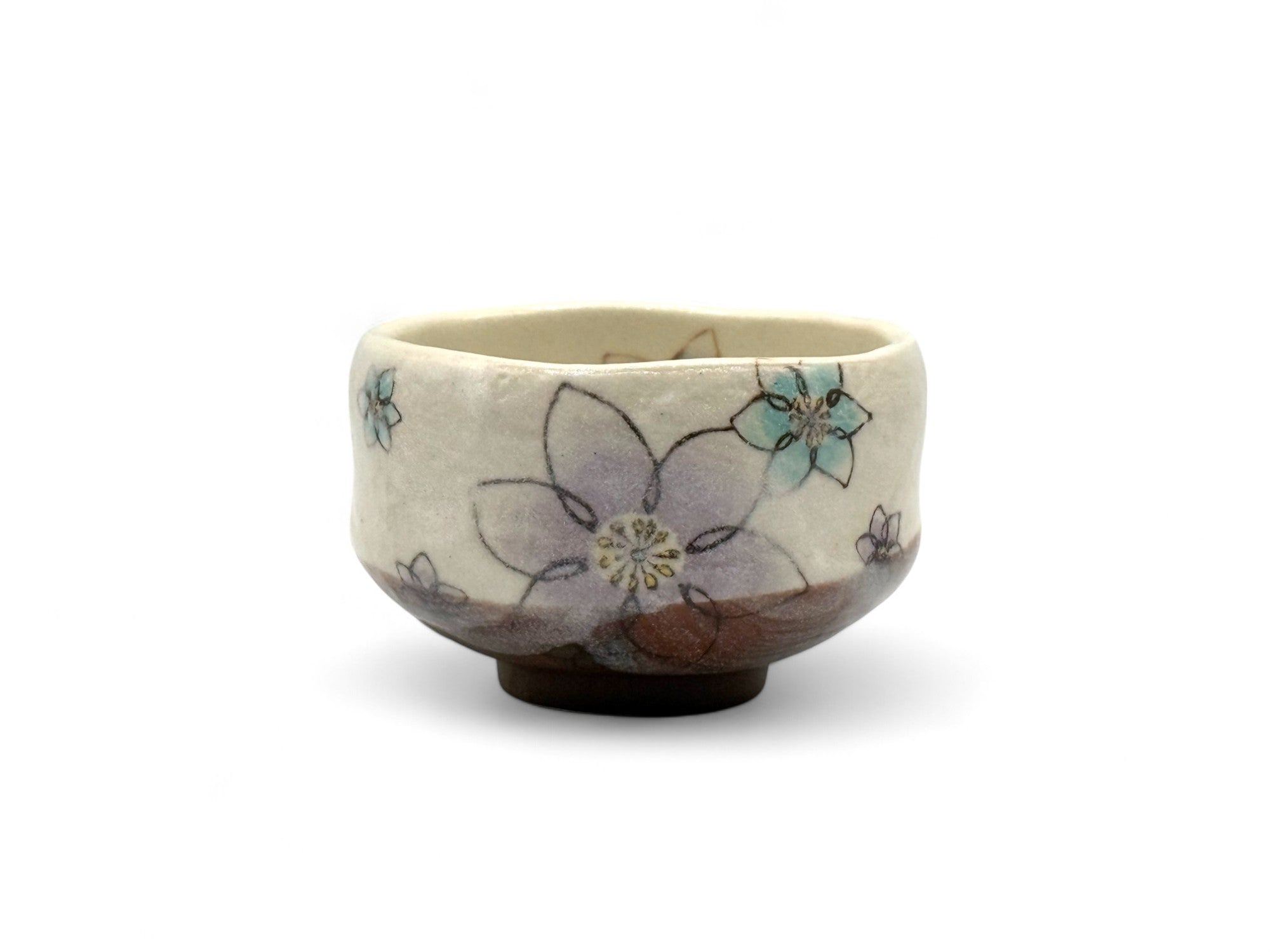 Keiko Hana Beige Mino-yaki Chawan - Japanese Mini Matcha Bowl