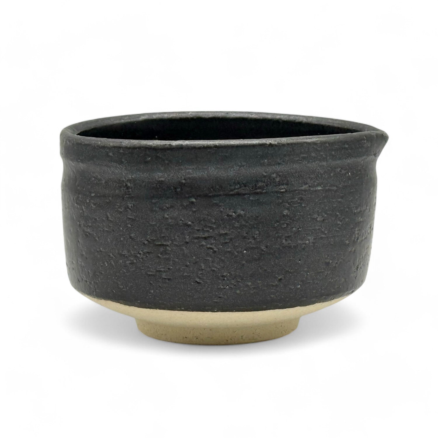 Kuro Black Kataguchi Mino-yaki Chawan - Japanese Matcha Bowl