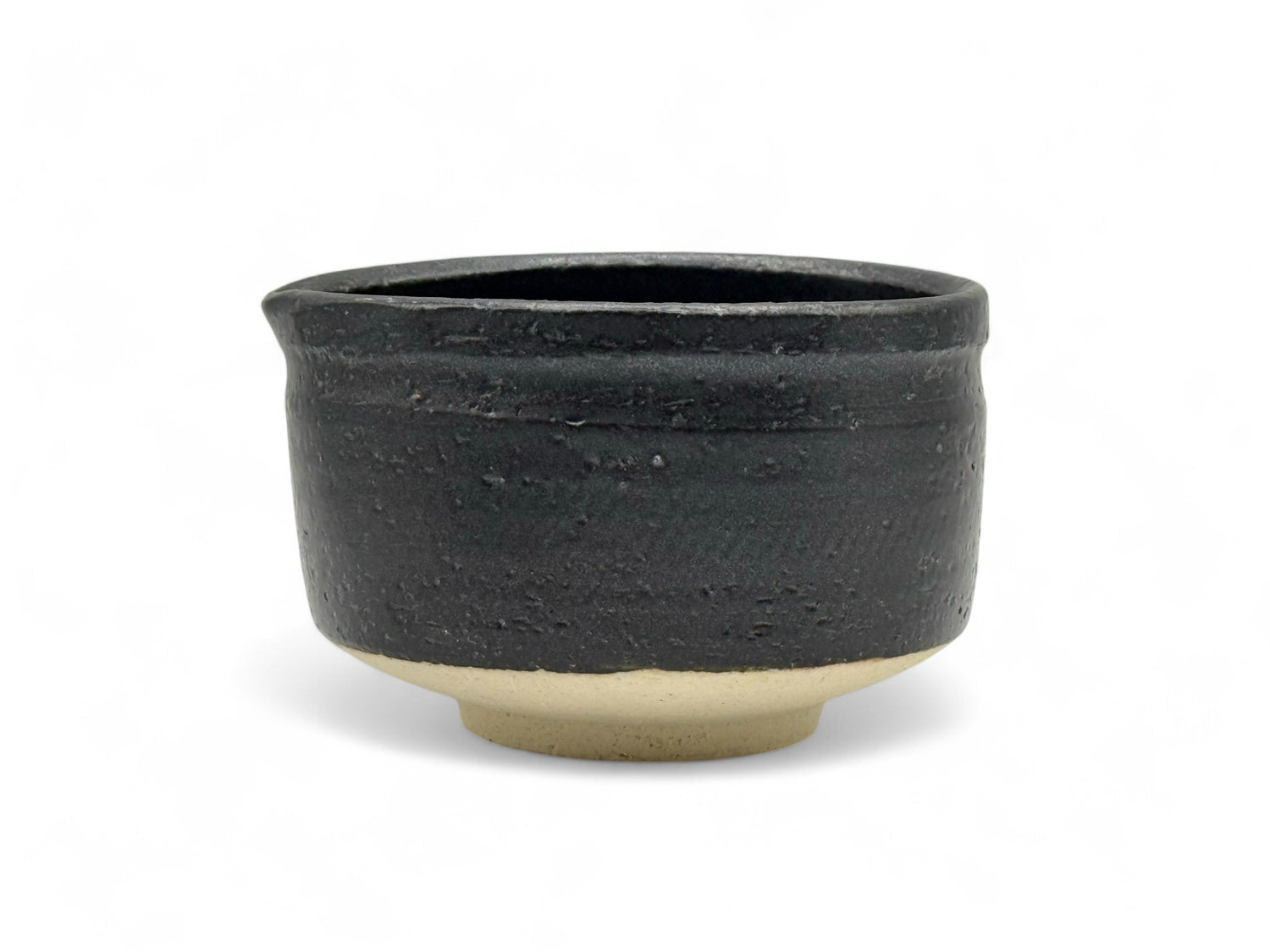 Kuro Black Kataguchi Mino-yaki Chawan - Japanese Matcha Bowl