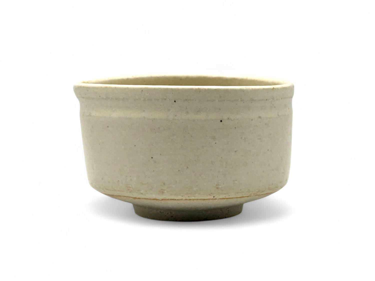 Shiro White Kataguchi Mino-yaki Chawan - Japanese Matcha Bowl