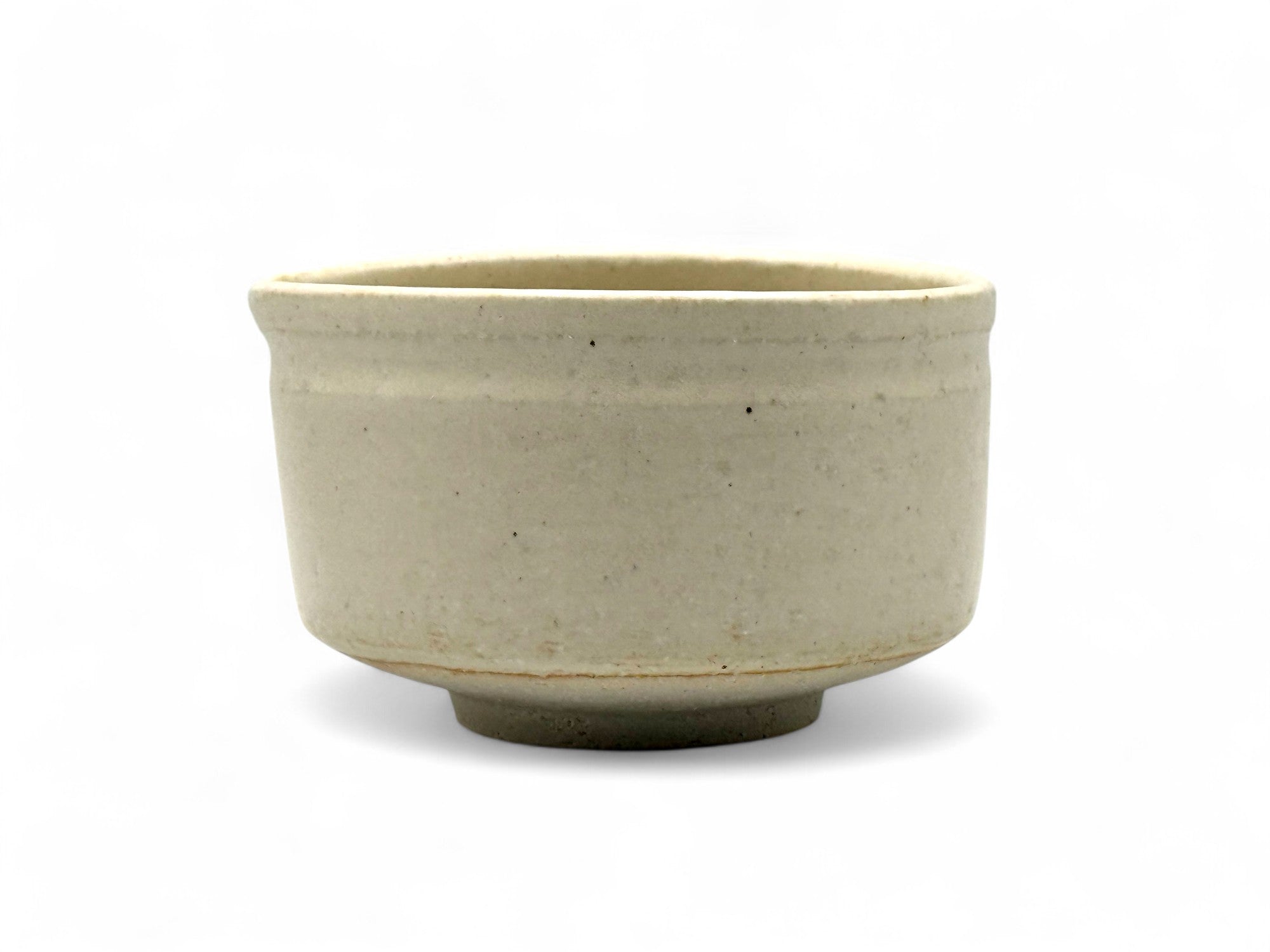 Shiro White Kataguchi Mino-yaki Chawan - Japanese Matcha Bowl