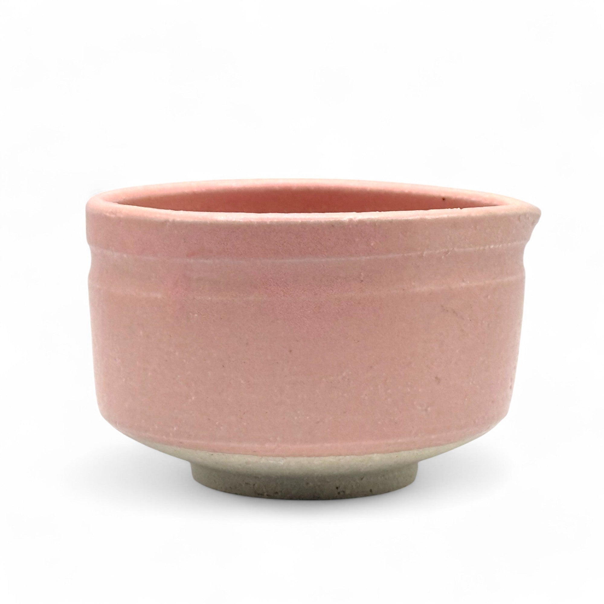 Momo Pink Kataguchi Mino-yaki Chawan - Japanese Matcha Bowl