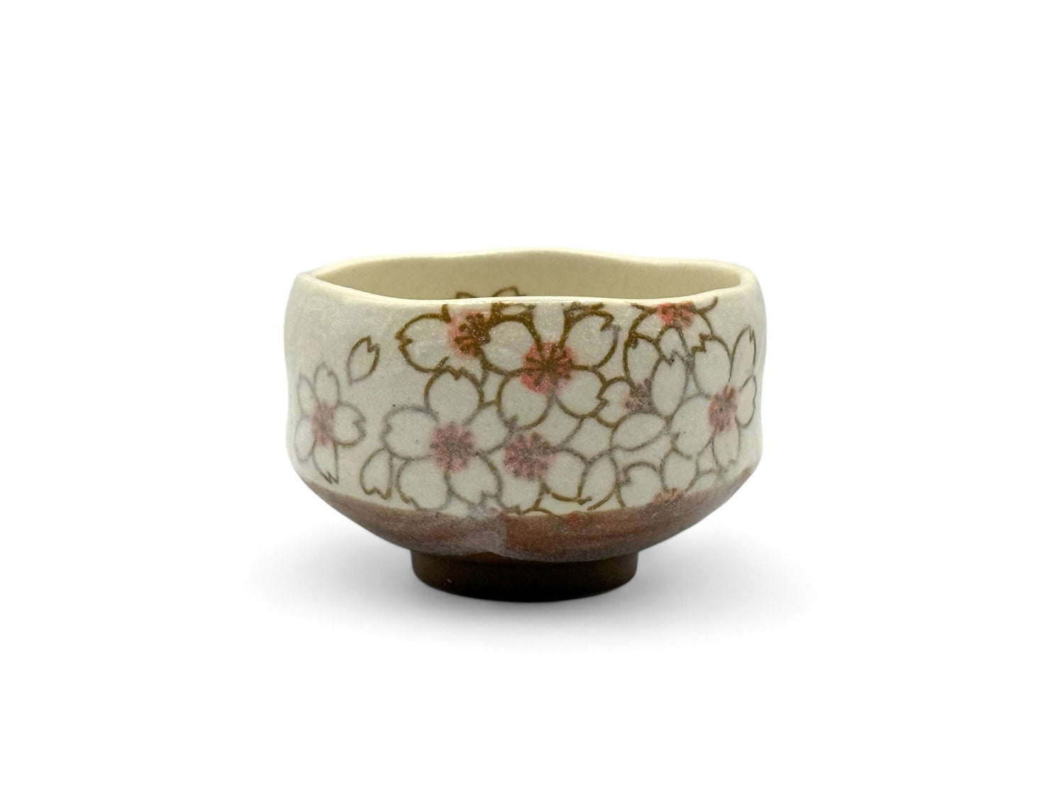 Hitomi Sakura Beige Mino-yaki Chawan - Japanese Mini Matcha Bowl