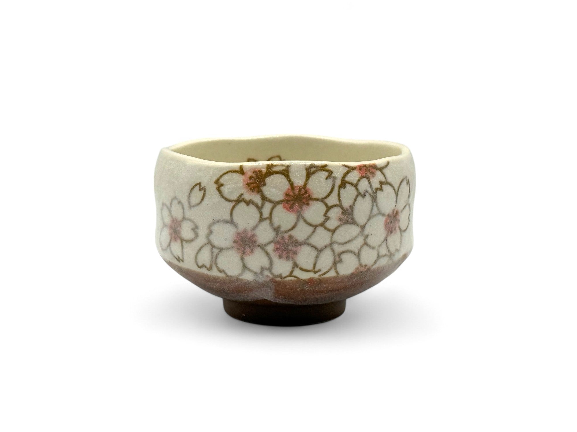 Hitomi Sakura Beige Mino-yaki Chawan - Japanese Mini Matcha Bowl