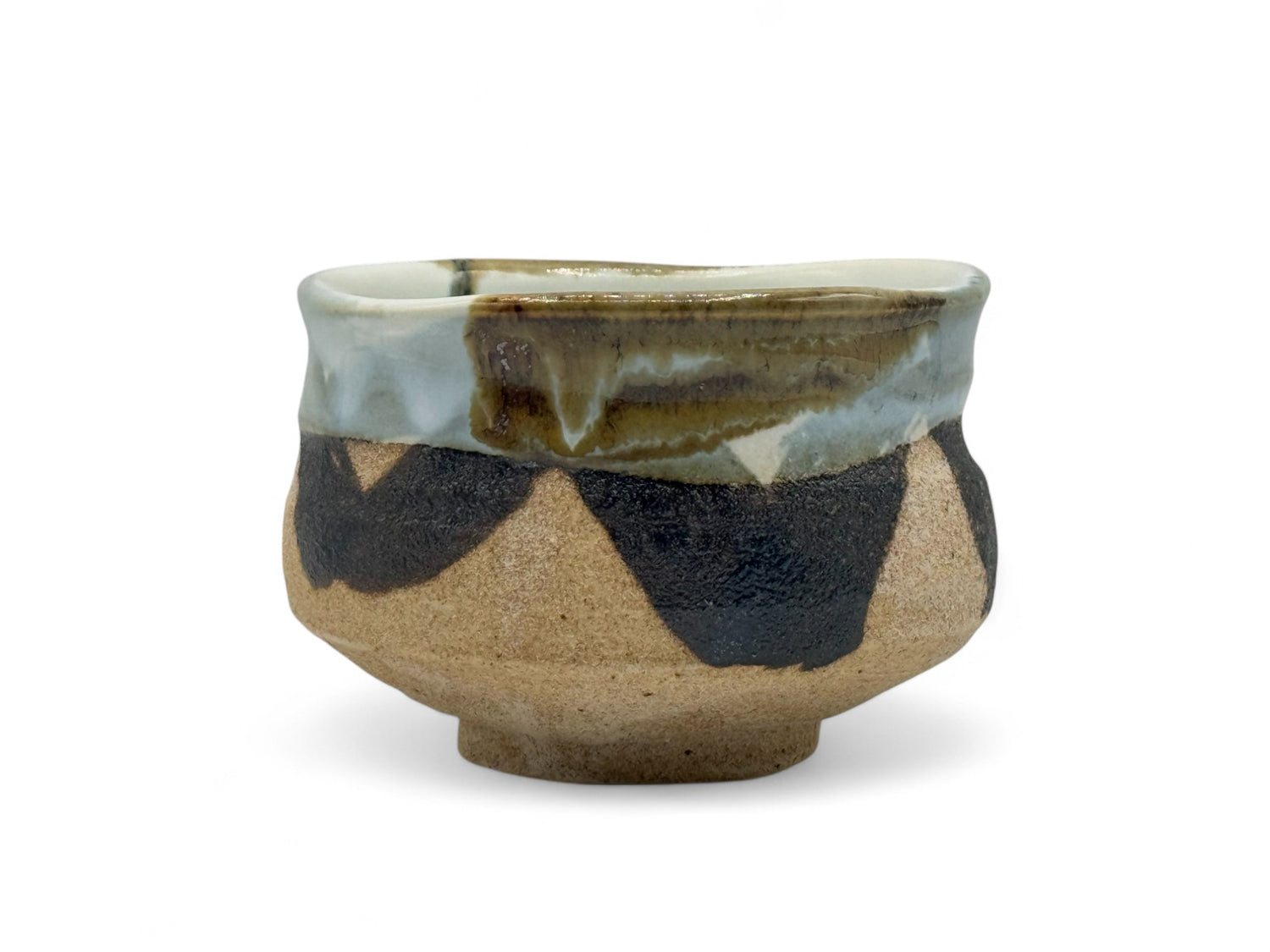 Iga Unofu Sand Mino-yaki Chawan - Japanese Matcha Bowl