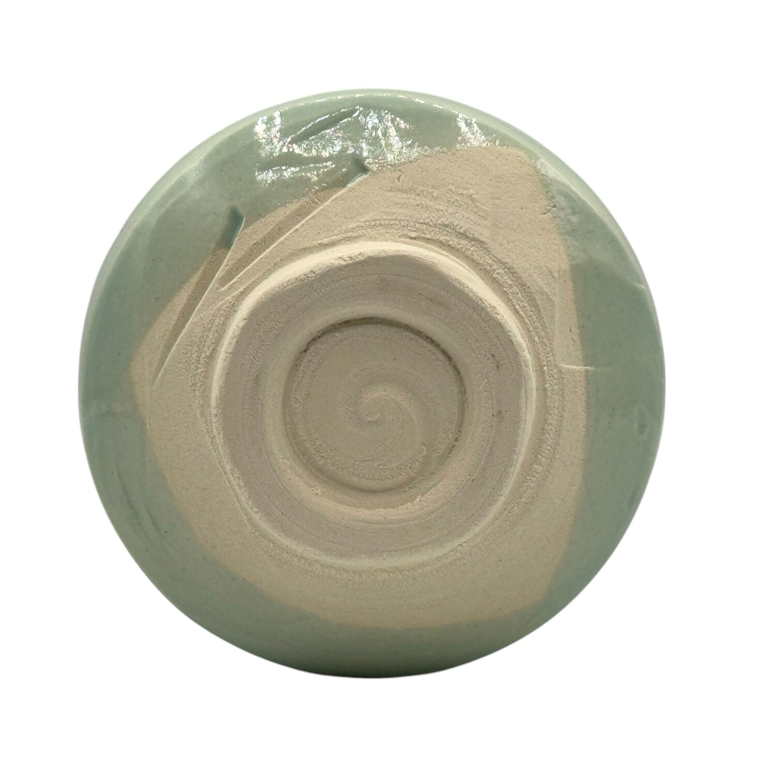 Hitogama Hiwa Green Mino-yaki Chawan - Japanese Matcha Bowl