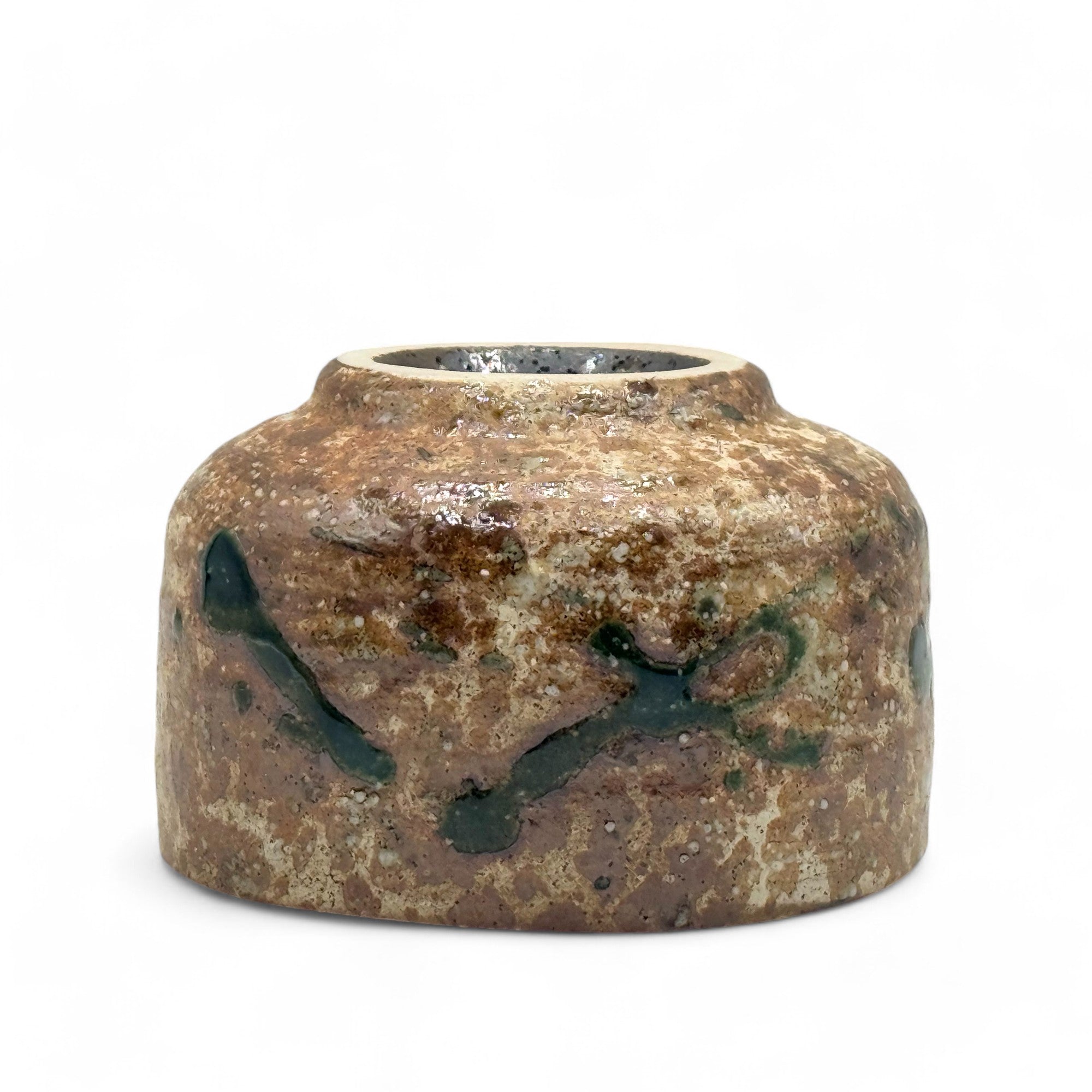 Kairagi Oribe Brown Mino-yaki Chawan - Japanese Matcha Bowl