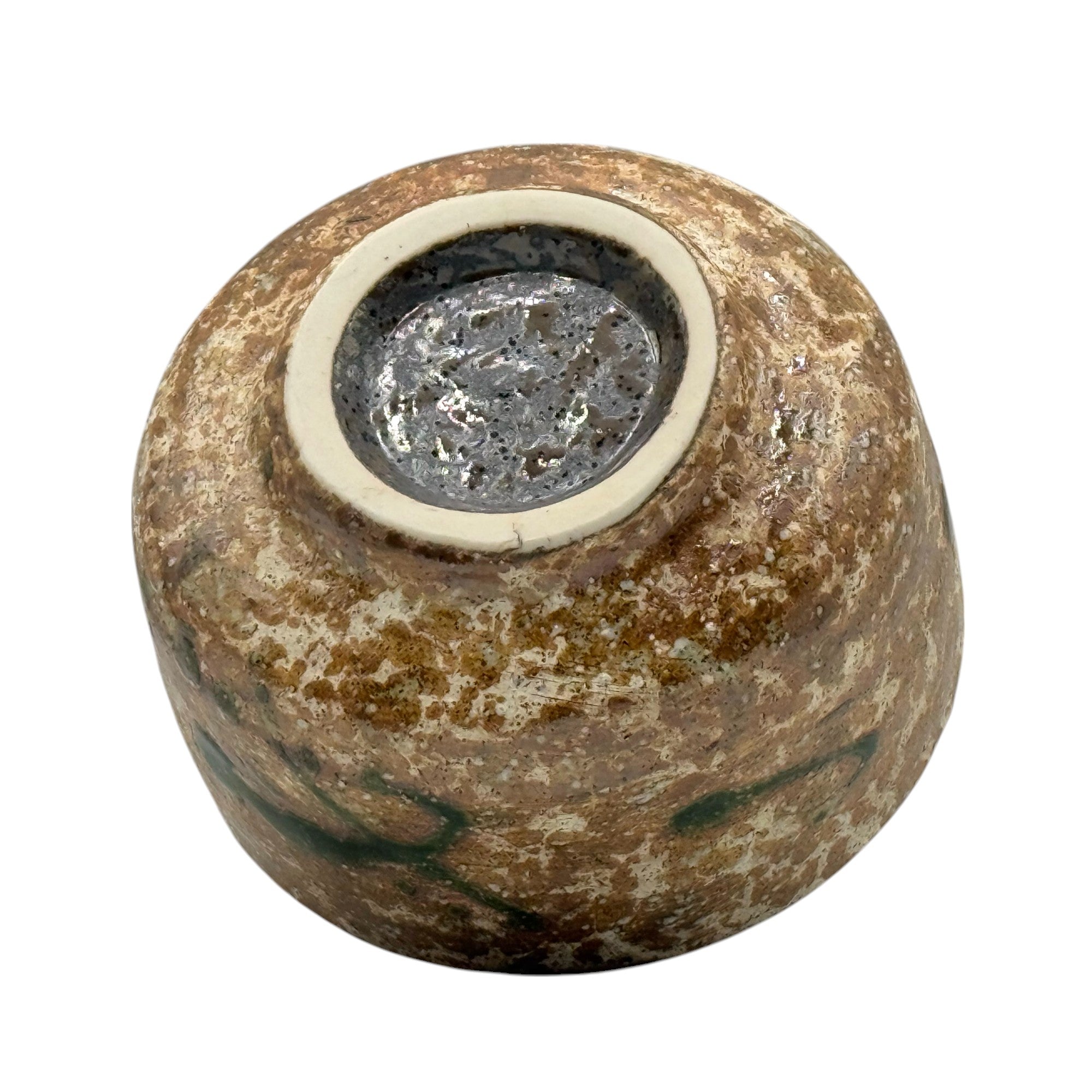 Kairagi Oribe Brown Mino-yaki Chawan - Japanese Matcha Bowl