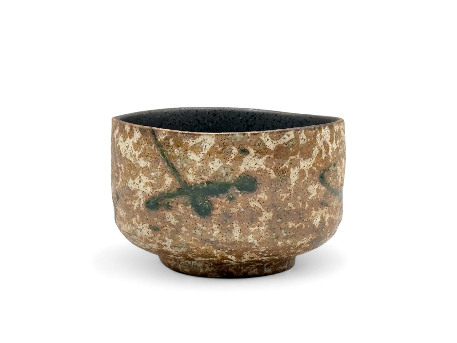 Kairagi Oribe Brown Mino-yaki Chawan - Japanese Matcha Bowl