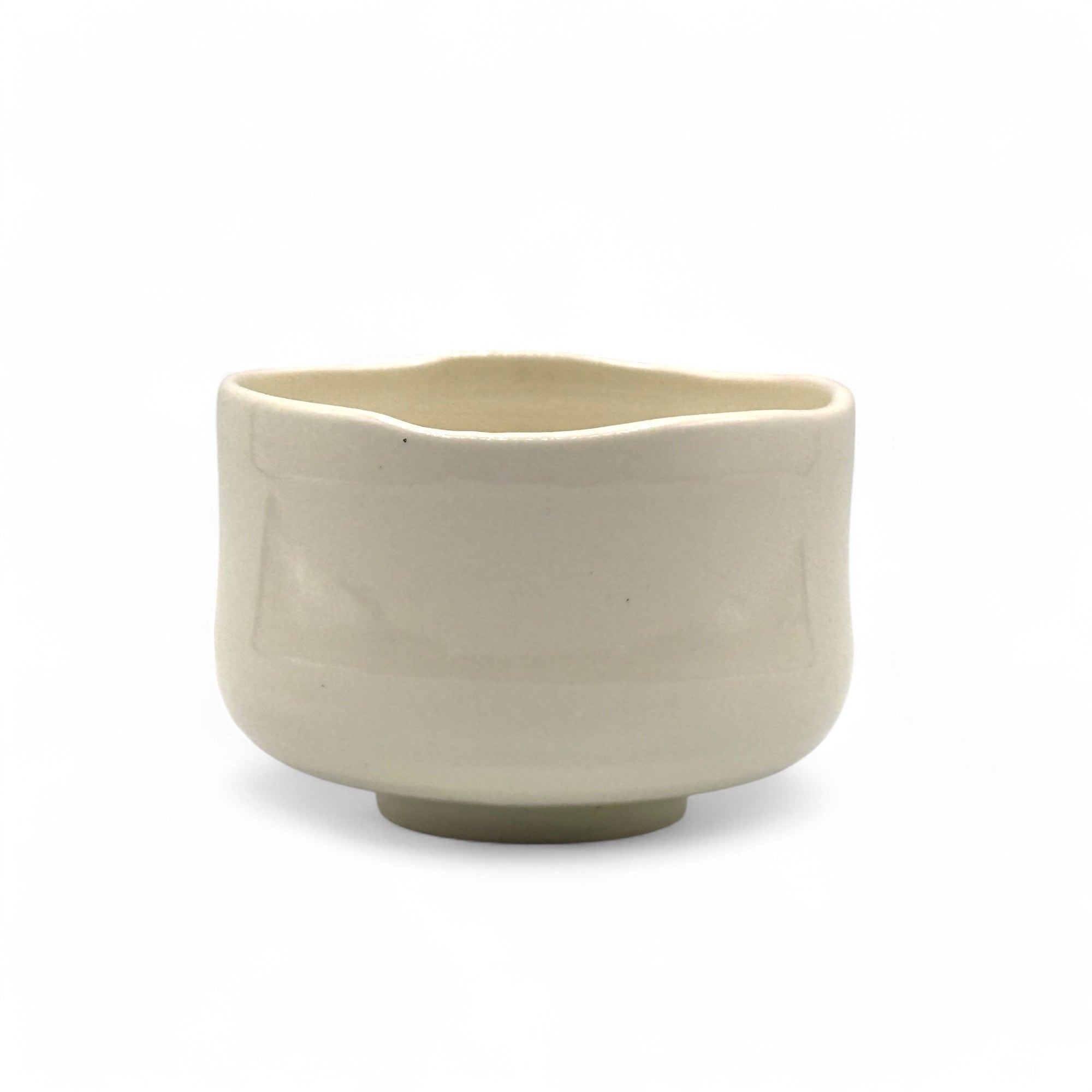 Cherry Hana White Mini Mino-yaki Chawan - Japanese Mini Matcha Bowl