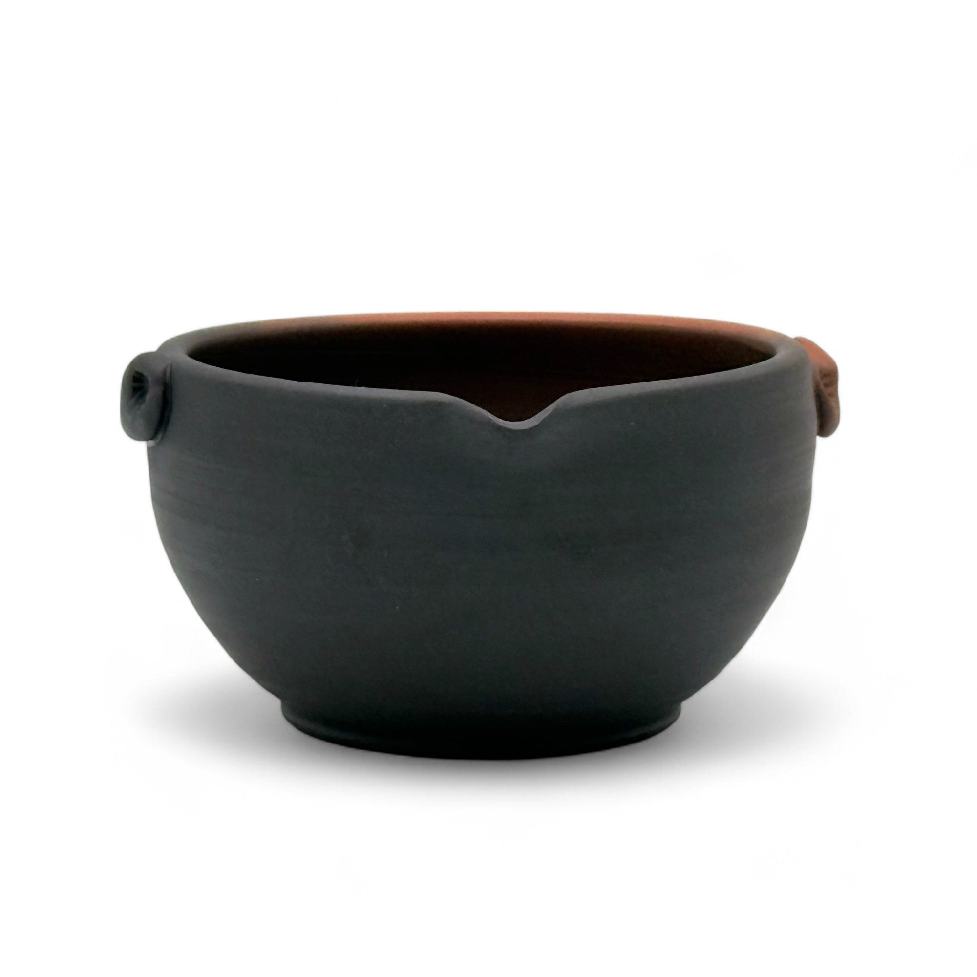 Gyokuko Black Tokoname-yaki Spouted Chawan - Japanese Mini Matcha Bowl