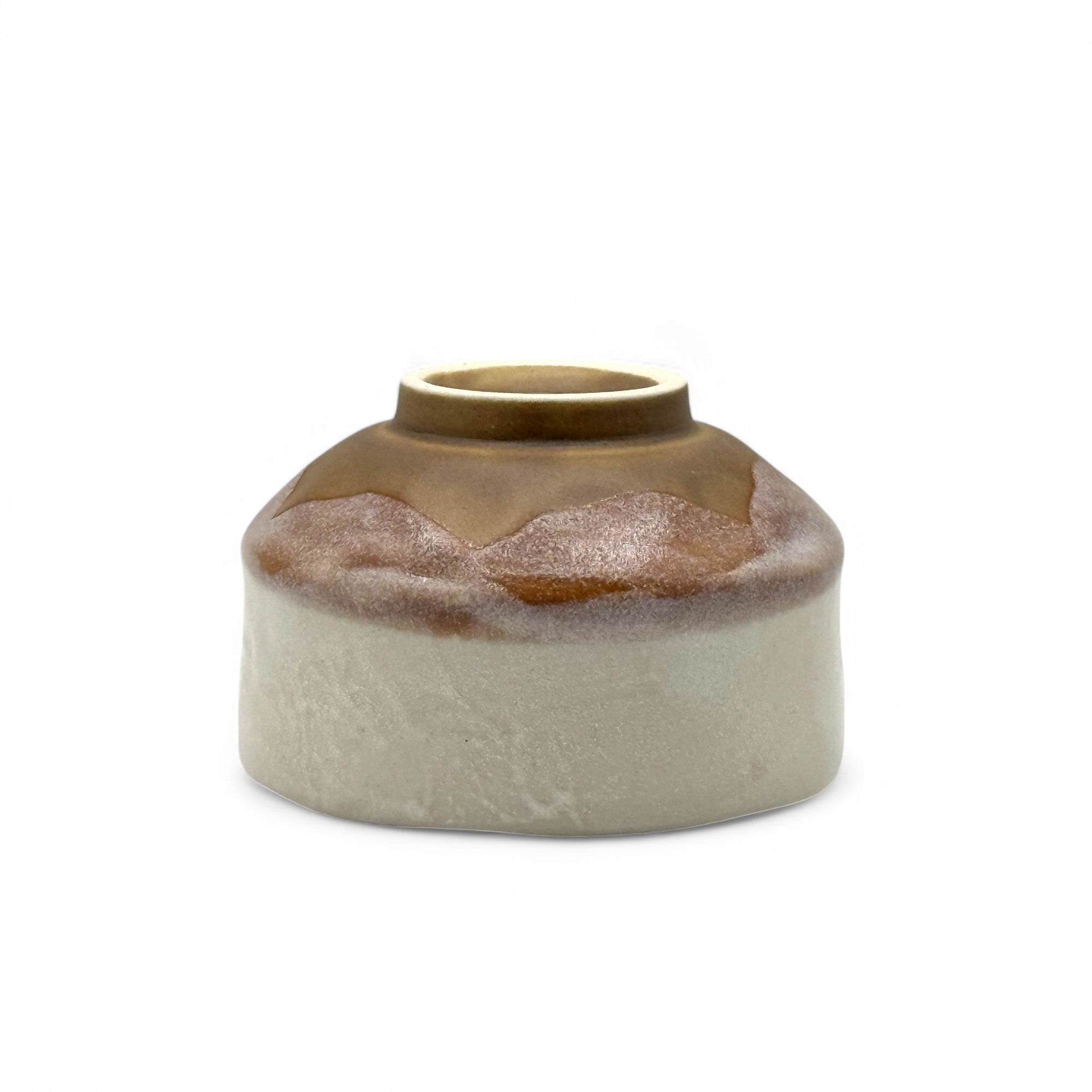 Nishiki Autumn Leaves Beige Mino-yaki Chawan - Japanese Mini Matcha Bowl