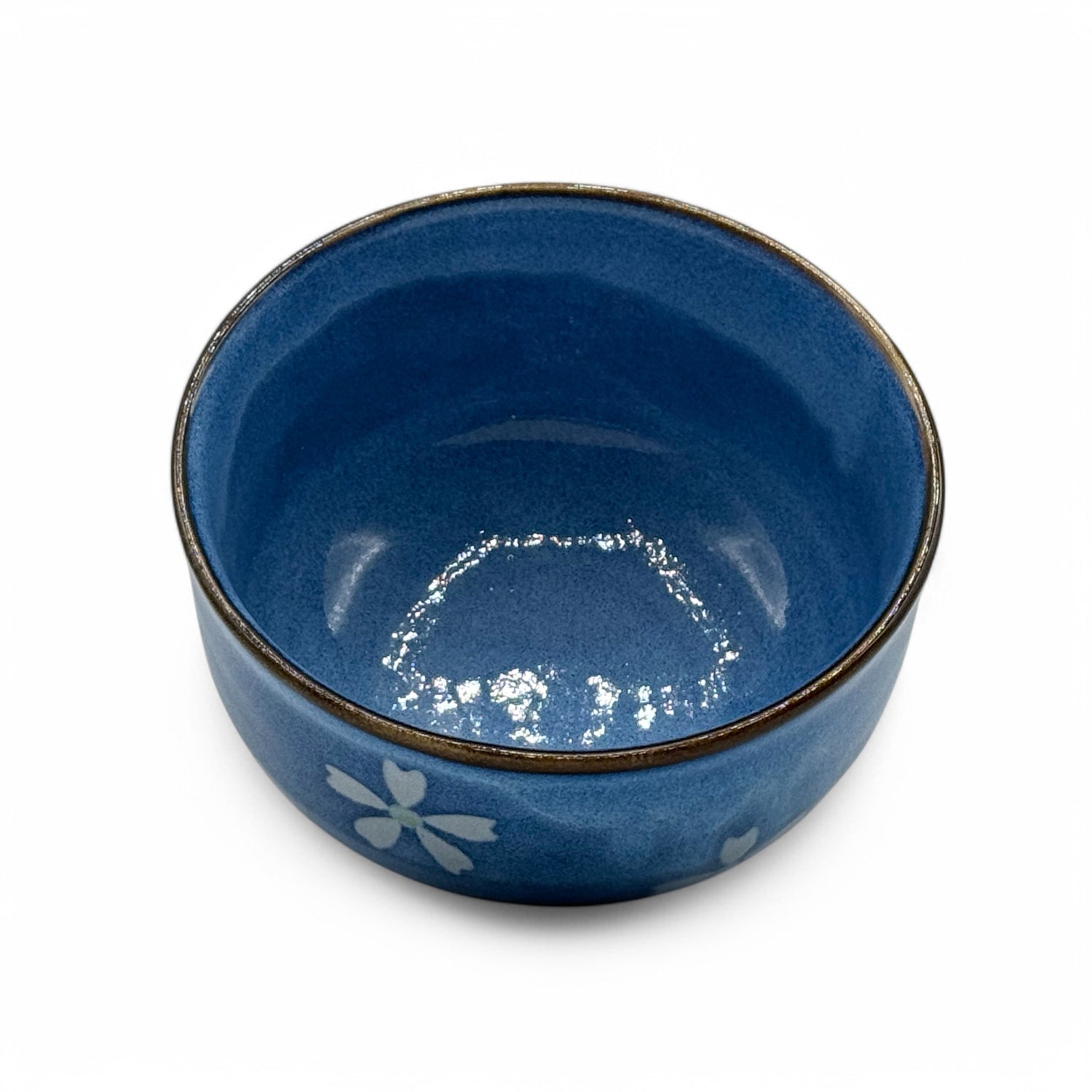 Kinyo Sakura Blue Seto-yaki Chawan - Japanese Matcha Bowl