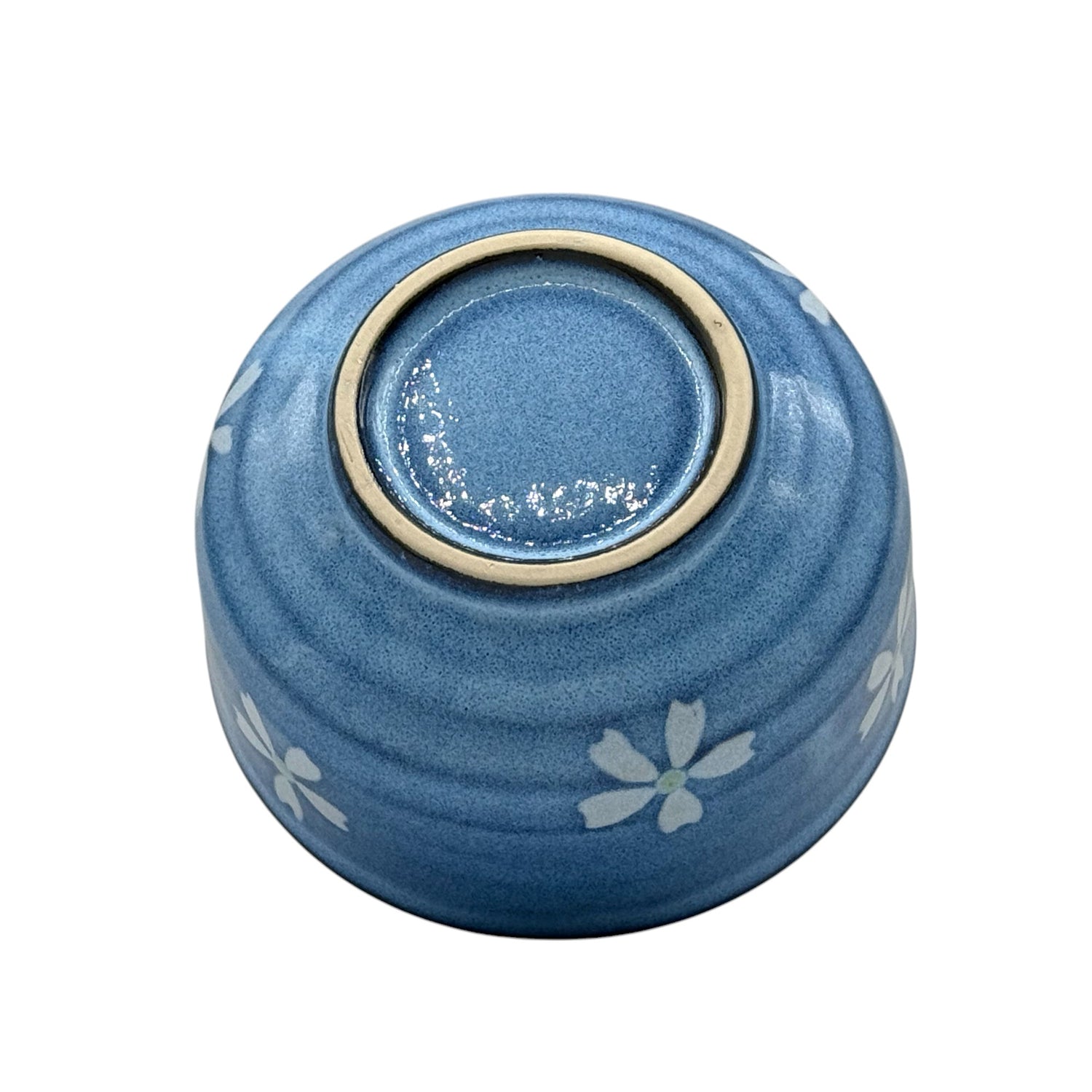 Kinyo Sakura Blue Seto-yaki Chawan - Japanese Matcha Bowl
