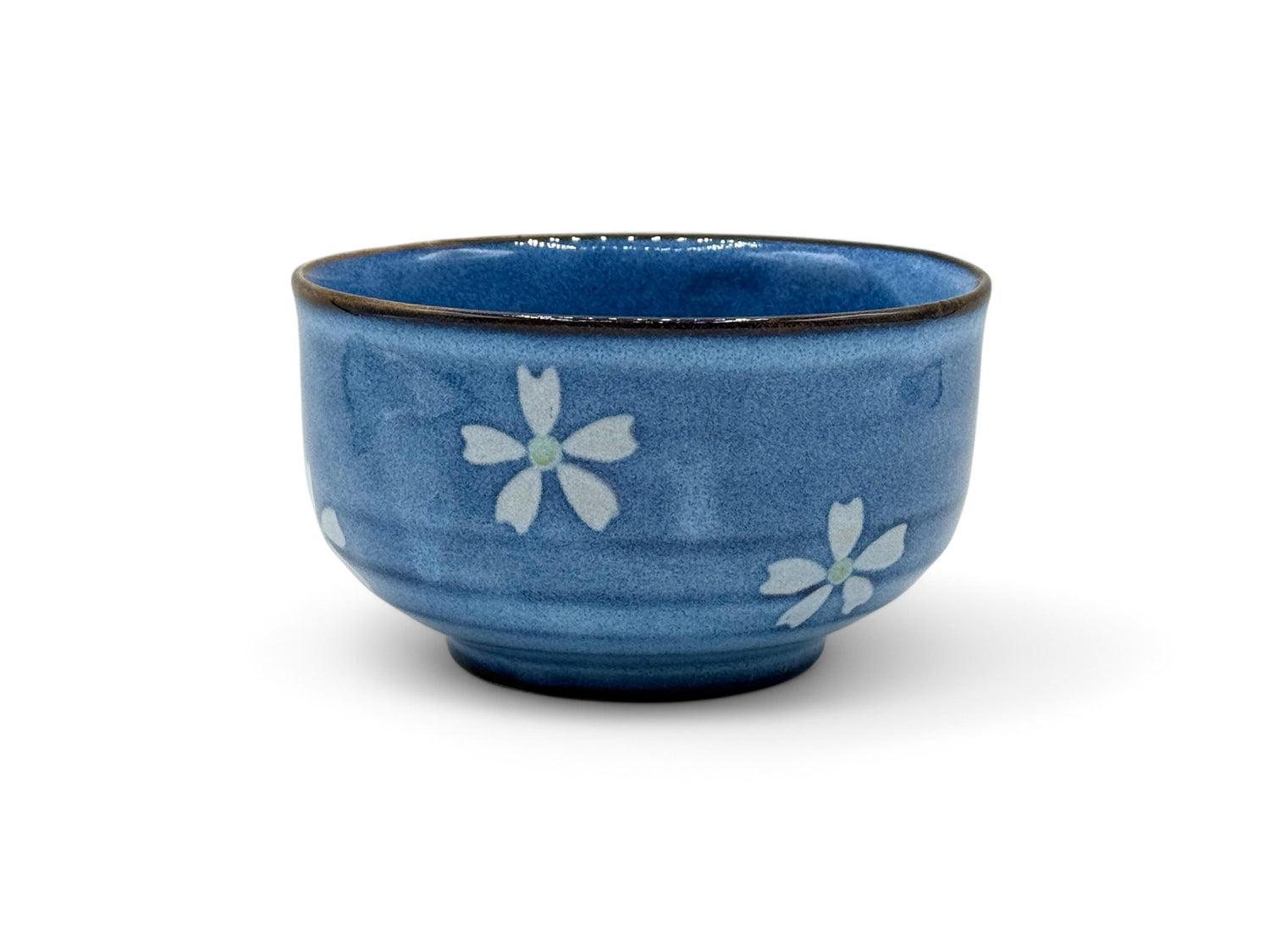 Kinyo Sakura Blue Seto-yaki Chawan - Japanese Matcha Bowl