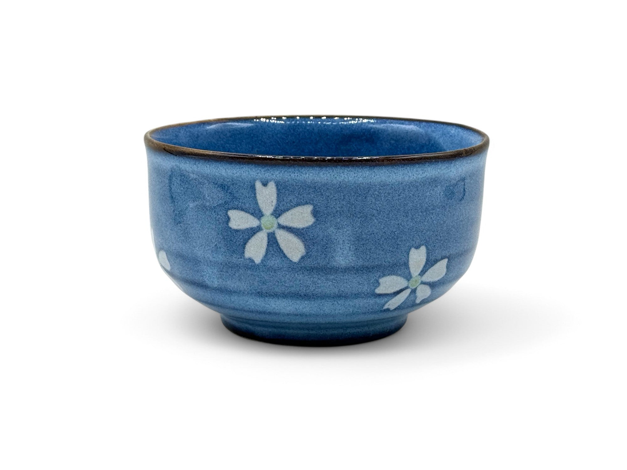 Kinyo Sakura Blue Seto-yaki Chawan - Japanese Matcha Bowl