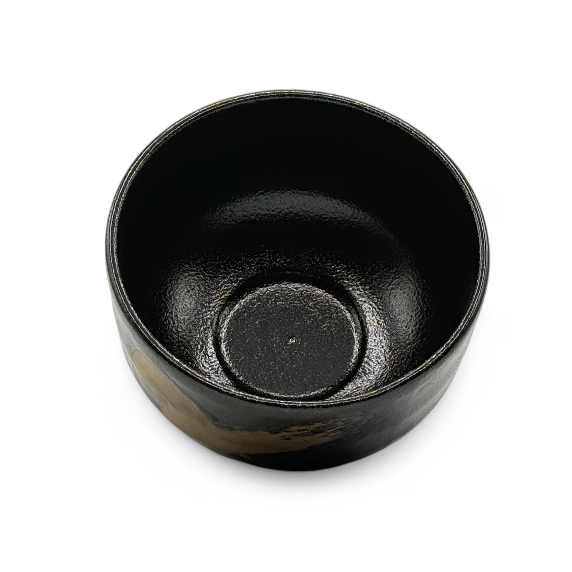 Kurogane Hake Black Mino-yaki Chawan by Genji - Japanese Matcha Bowl