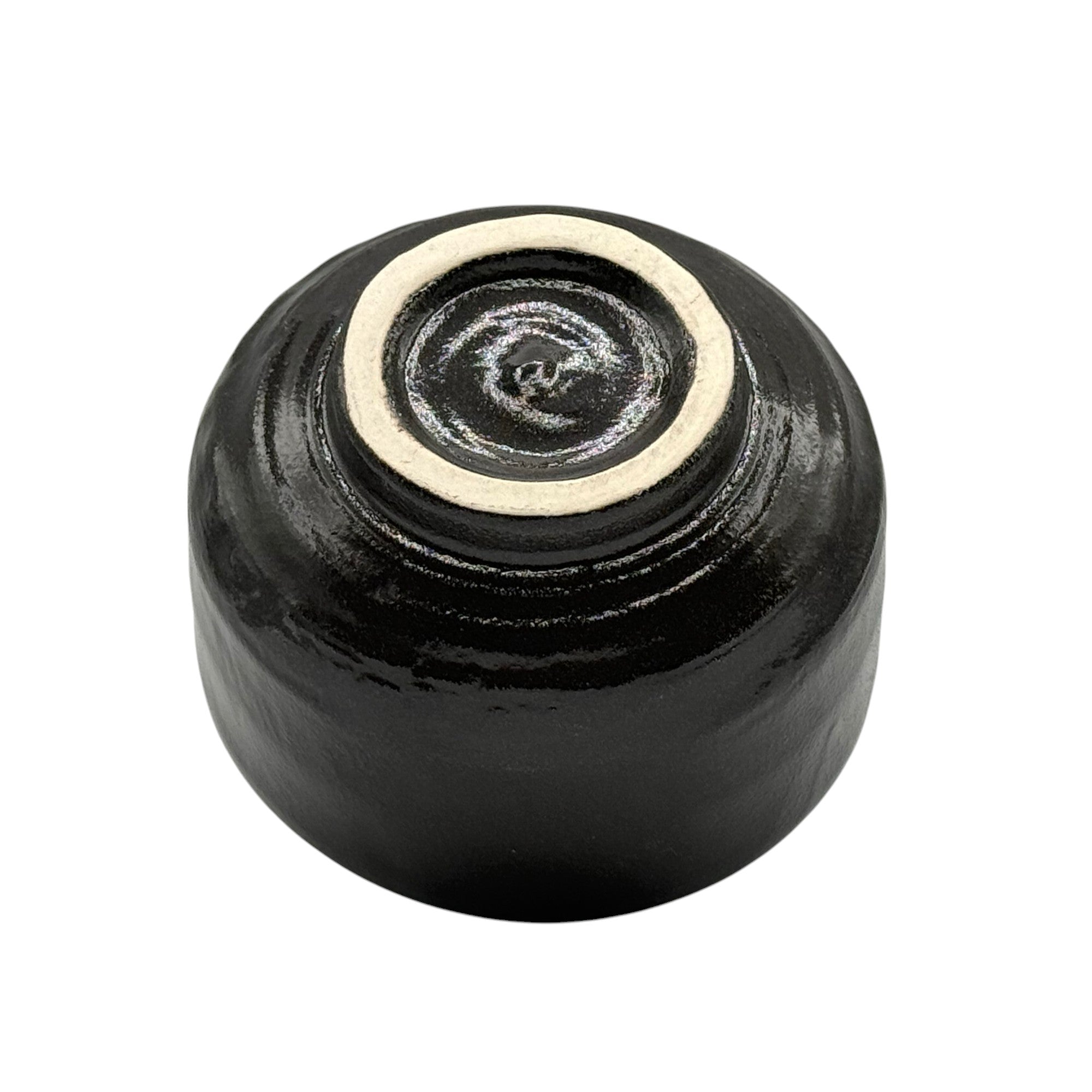 Kurogane Hake Black Mino-yaki Chawan by Genji - Japanese Matcha Bowl
