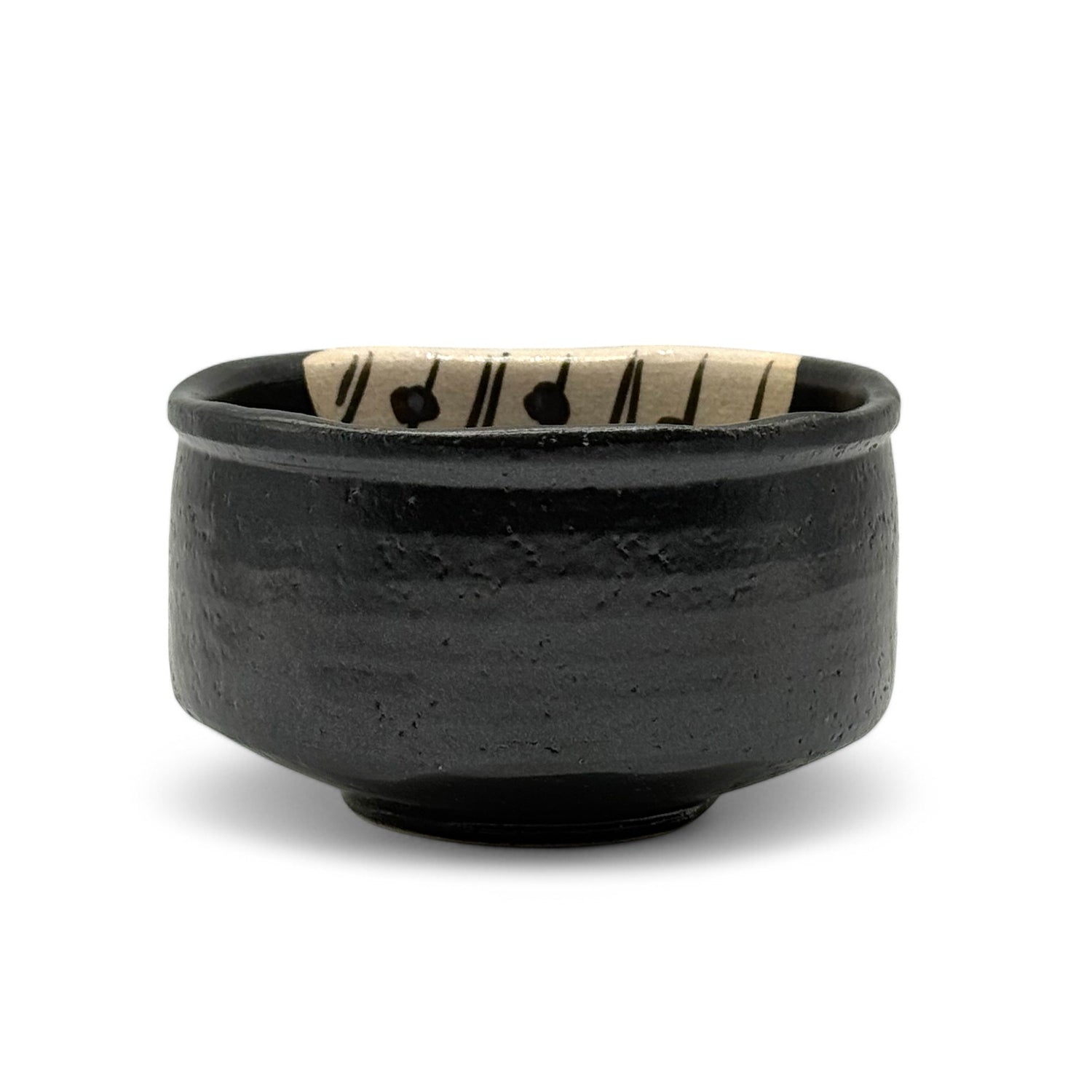 Black Oribe Mino-yaki Chawan - Japanese Matcha Bowl