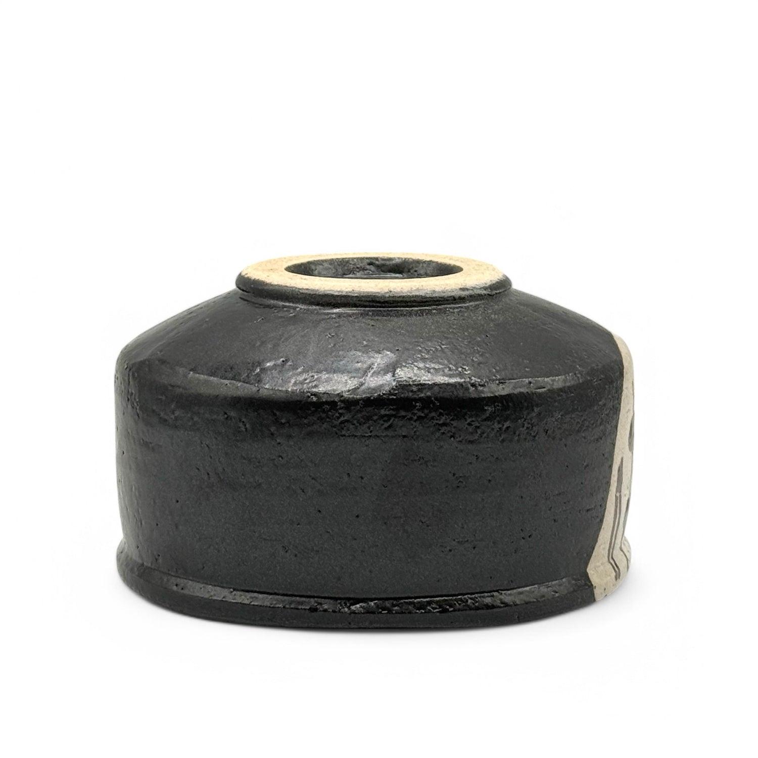 Black Oribe Mino-yaki Chawan - Japanese Matcha Bowl