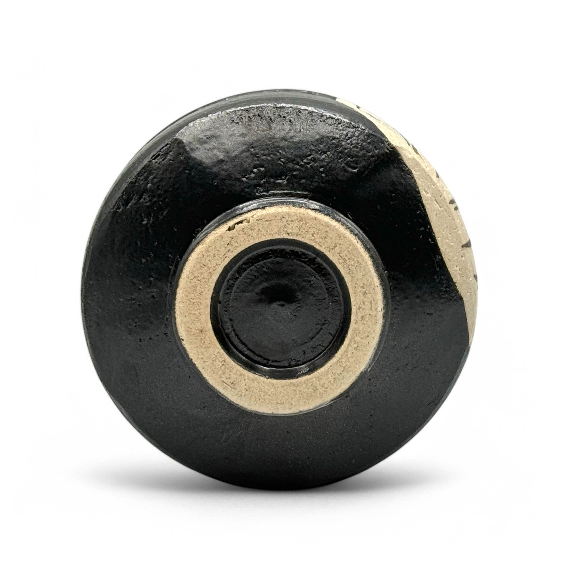 Black Oribe Mino-yaki Chawan - Japanese Matcha Bowl