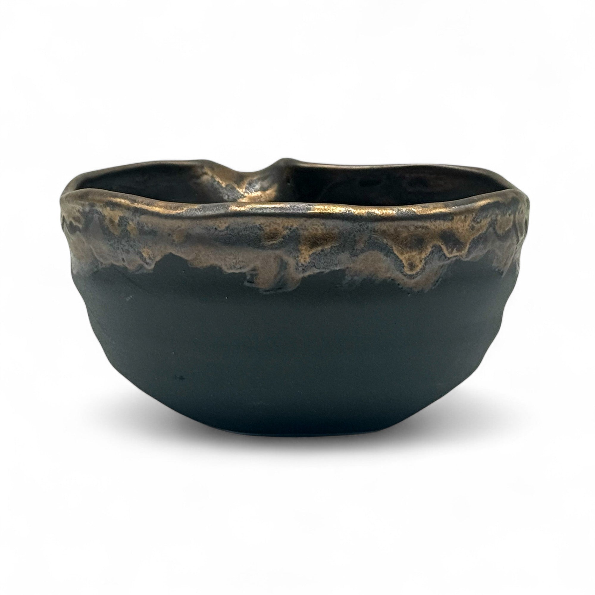 Kinkesshi Bronze Mino-yaki Chawan - Japanese Matcha Bowl