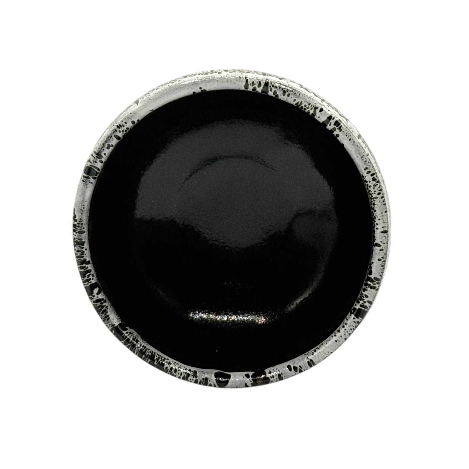 Tenmoku Shirasagashi Black Mino-yaki Chawan - Japanese Matcha Bowl